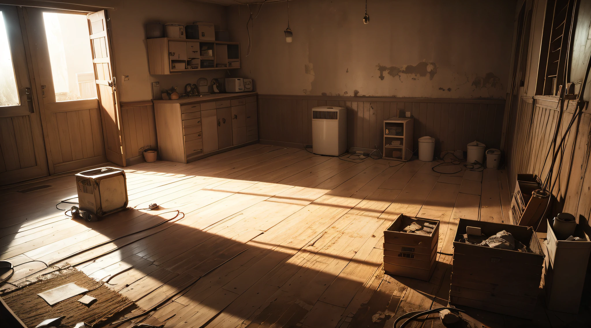 generate for me an old and dusty room