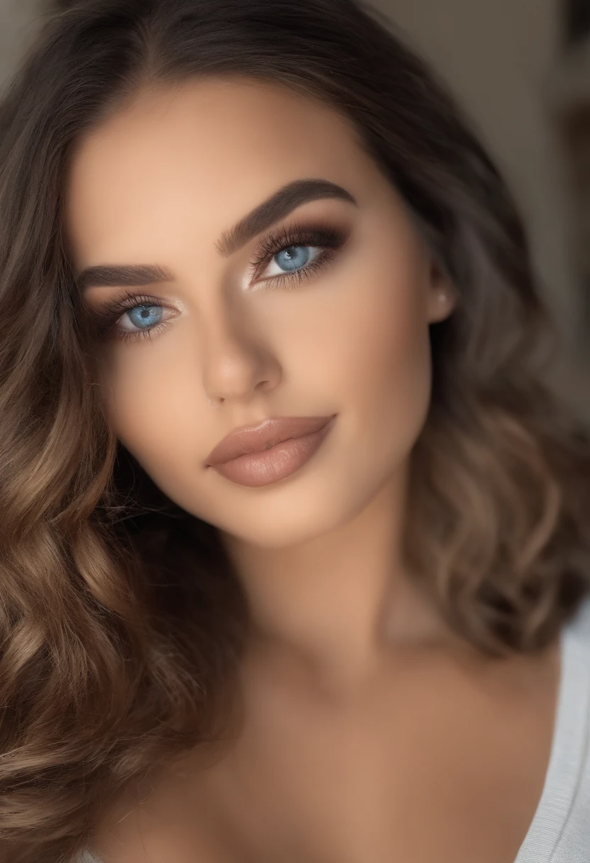 mulher arafed totalmente , menina sexy com olhos azuis, ultra realistic, meticulosamente detalhado, Retrato Sophie Mudd, cabelos loiros e olhos grandes, selfie de uma jovem mulher, Olhos do quarto, Violeta Myers, sem maquiagem, maquiagem natural, Looking directly at the camera, Rosto com ArtGram, maquiagem sutil, impressionante tiro de corpo inteiro em um quarto, no quarto de cama, 36C copo tamanho peitos , nu