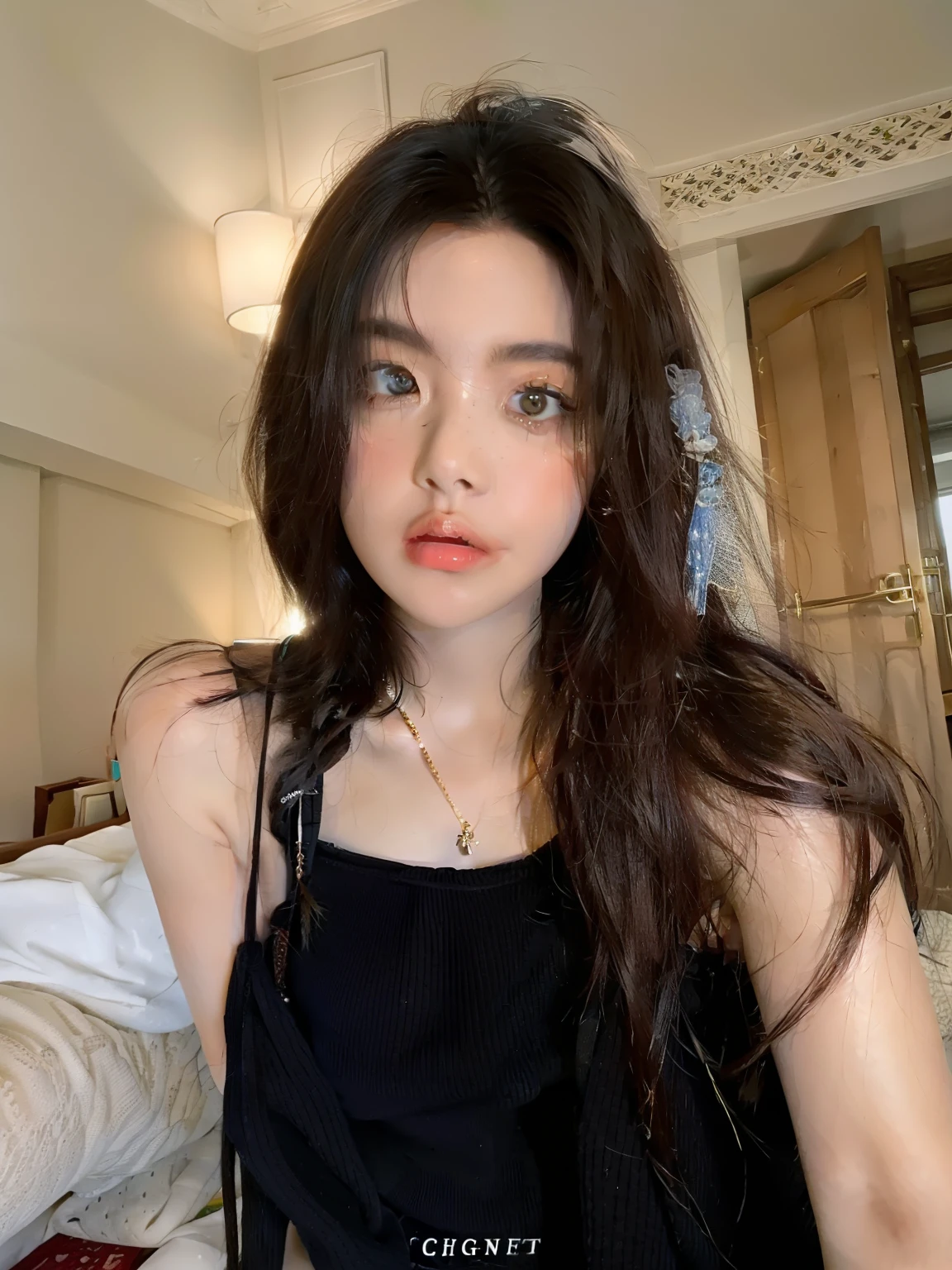There is a woman who is posing for a photo in a room, 2 7 anos, 2 8 anos, 2 2 anos, 21 anos, 18 anos, 2 9 anos, 2 3 anos, linda mulher coreana jovem, Mulher sul-coreana bonita, an Asian woman, a young asian woman, Gongbi