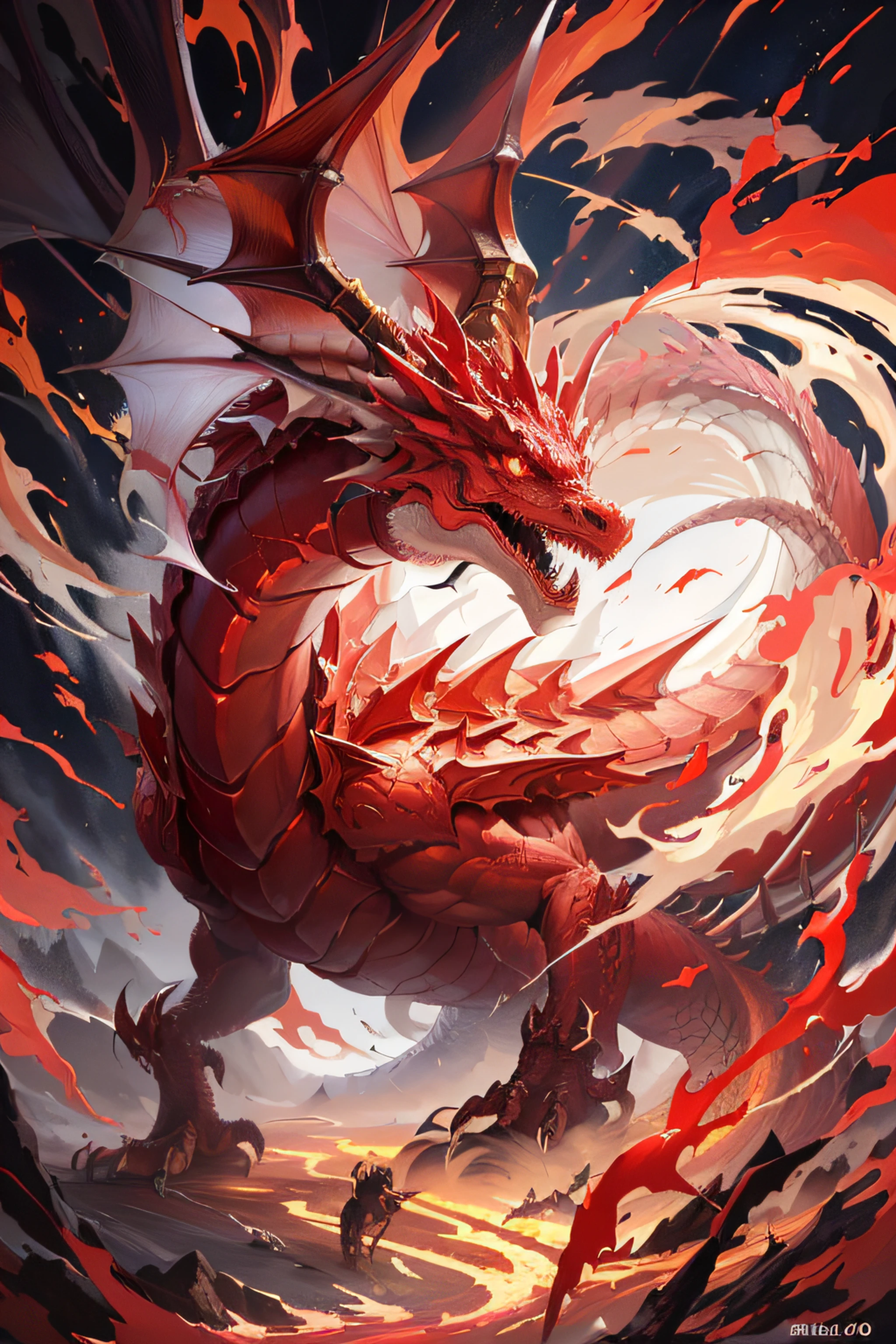 (Sean)Standing on the top of the mountain,Red Dragon|White belly button,Solo,Cloud effect:1.5,rendering by octane:1.5,Let the stars shine,dark night background,Ultra Vision,Wide-angle field of view,Super detailing,best qualtiy,tmasterpiece,8K,Extremely detailed,Epic Artwork