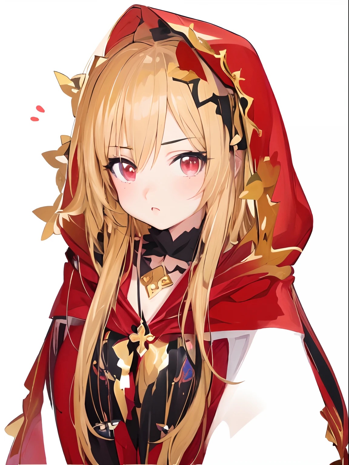 (black and red hoodie, golden long hair, anime girl), (anime girl:1.1) with long golden hair, (gothic) anime girl, (cute) anime girl visuals, (adorable) anime girl portrait, (extremely cute) anime girl face, (demonic) anime girl, (adorable) anime girl child, (anime maiden), (beautiful) anime girl, (exquisite) anime girl, anime girl with long hair, (anime) best girl, (anime) top girl.