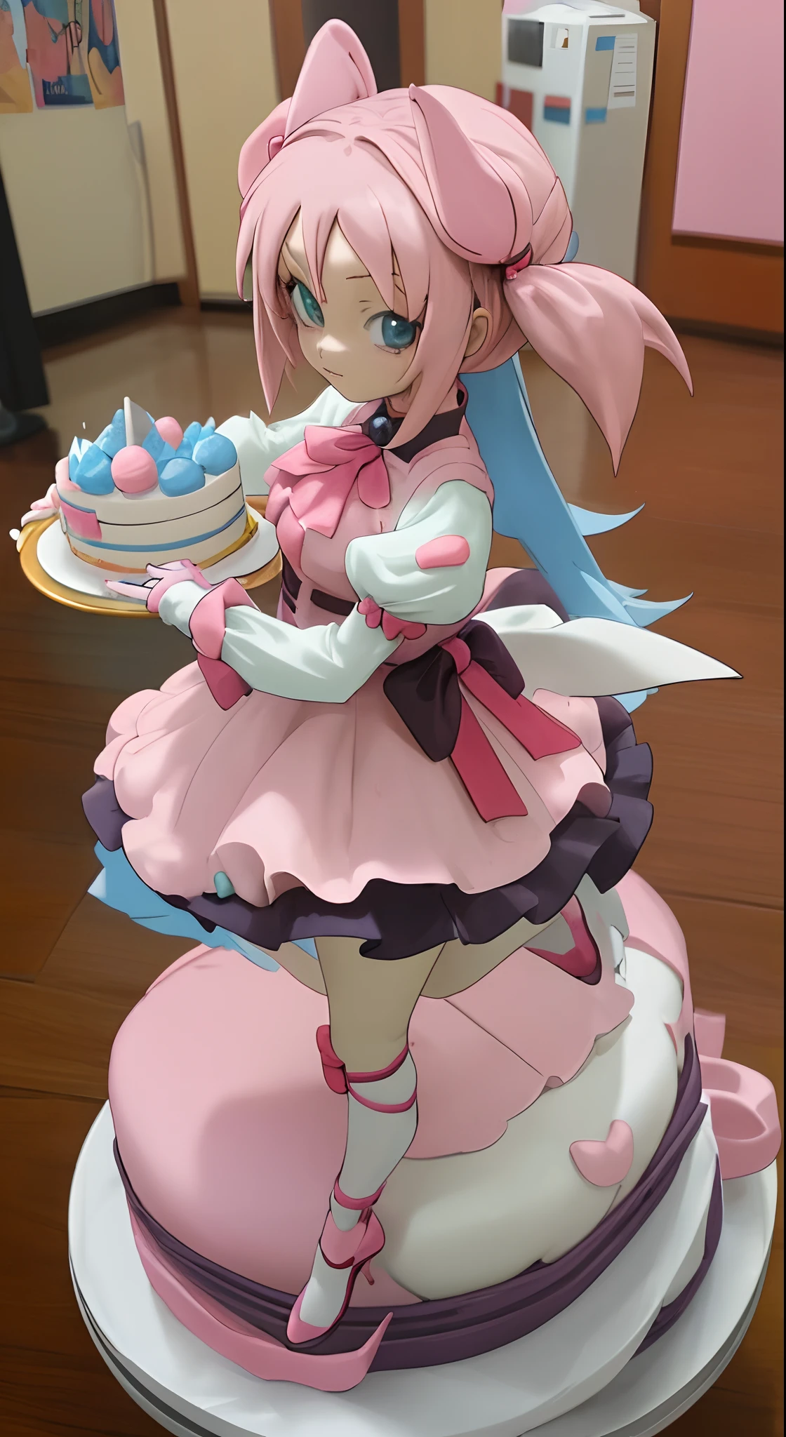 Anime girl in cake fashion outfit