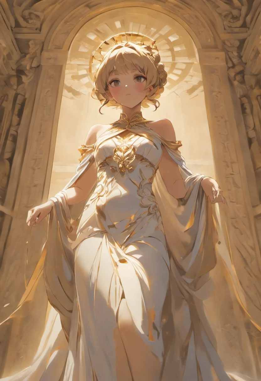 Por gentileza, create an exceptionally realistic Octane Render-style representation of a marble statue depicting a beautiful woman standing, elegantemente posicionada em uma pose culta. Minute details and precise proportions are essential to capture beauty and aesthetic perfection. The statue should display realistic textures and reliefs, imitating marble and its nuances. The lighting must be meticulously configured to enhance the characteristics of the statue, while realistic shadows give depth to the composition. Hand and arm extended in front direction, Closeup on hand
The female figure should be wearing a veil that subtly wraps around her body, enfatizando a delicadeza e a sensualidade da pose. Every detail of the statue, from the features of the face to the folds of the veil, must be carved with precision. Symmetry must be impeccable, reflecting the classical aesthetics of Greek sculptures. O estilo grego deve ser acentuado, capturing the elegance and harmony of human forms.
A imagem deve ser renderizada em UHD de 8K usando o Octane Render, garantindo uma clareza excepcional para apreciar todos os detalhes. A cena final deve ser uma obra-prima visual que celebra a beleza e sensualidade feminina, encapsulating the timeless elegance of Greek style in an artistically refined representation