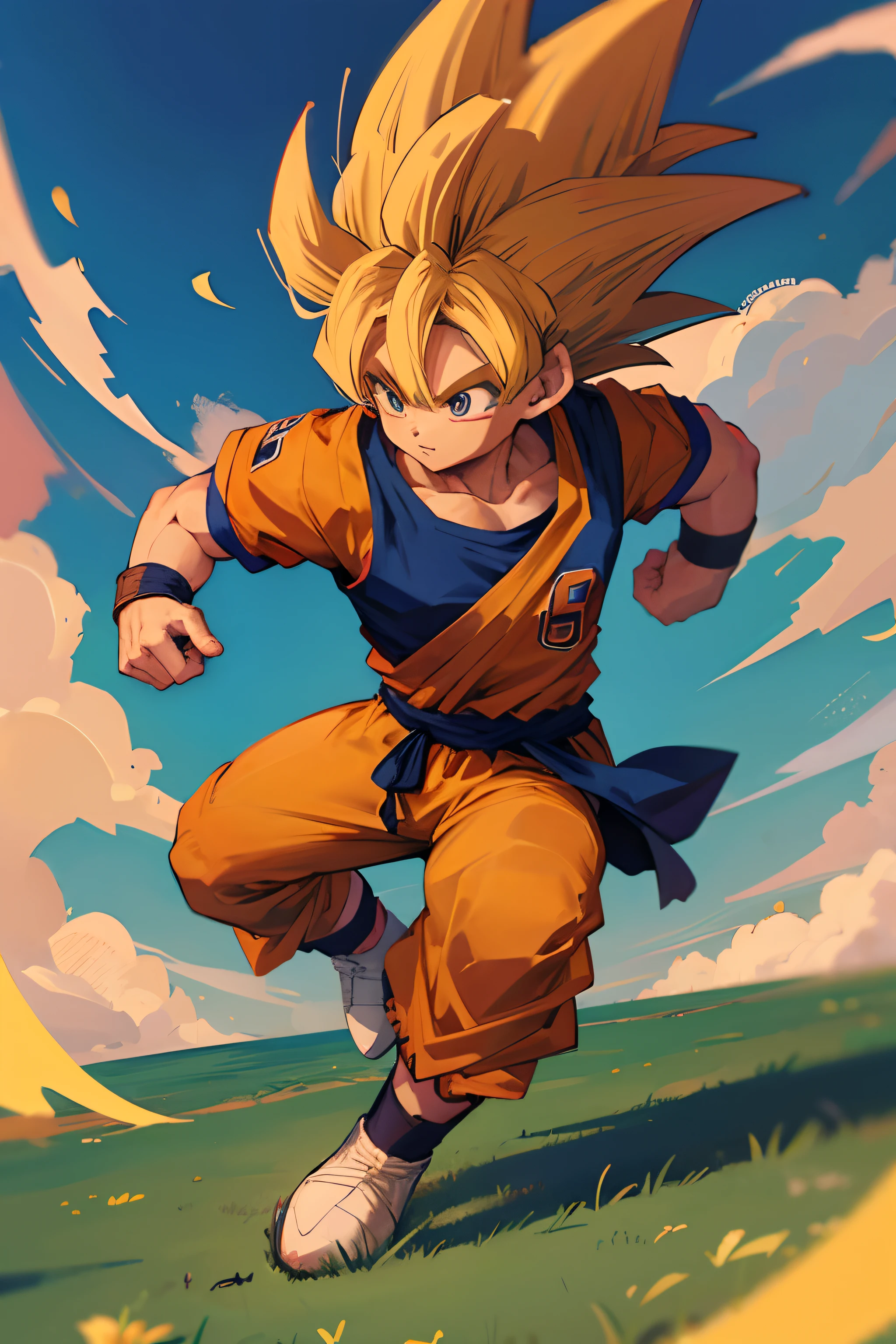 Dragon Ball Goku playing football with Pelé
