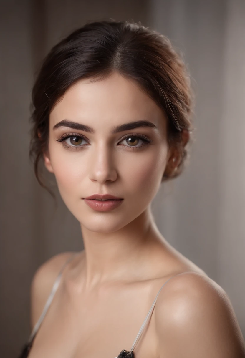 RAW photograph, photorealistic, (masterpiece), ((entire body in frame), one beautiful Egyptian supermodel 21 yo woman, short expressive hair, silver wing eyeliner, dark lips, dynamic poses, stylish, ultra-realistic, best quality, highly detailed, dramatic lighting from below, beautiful desirable body, small breasts, topless,