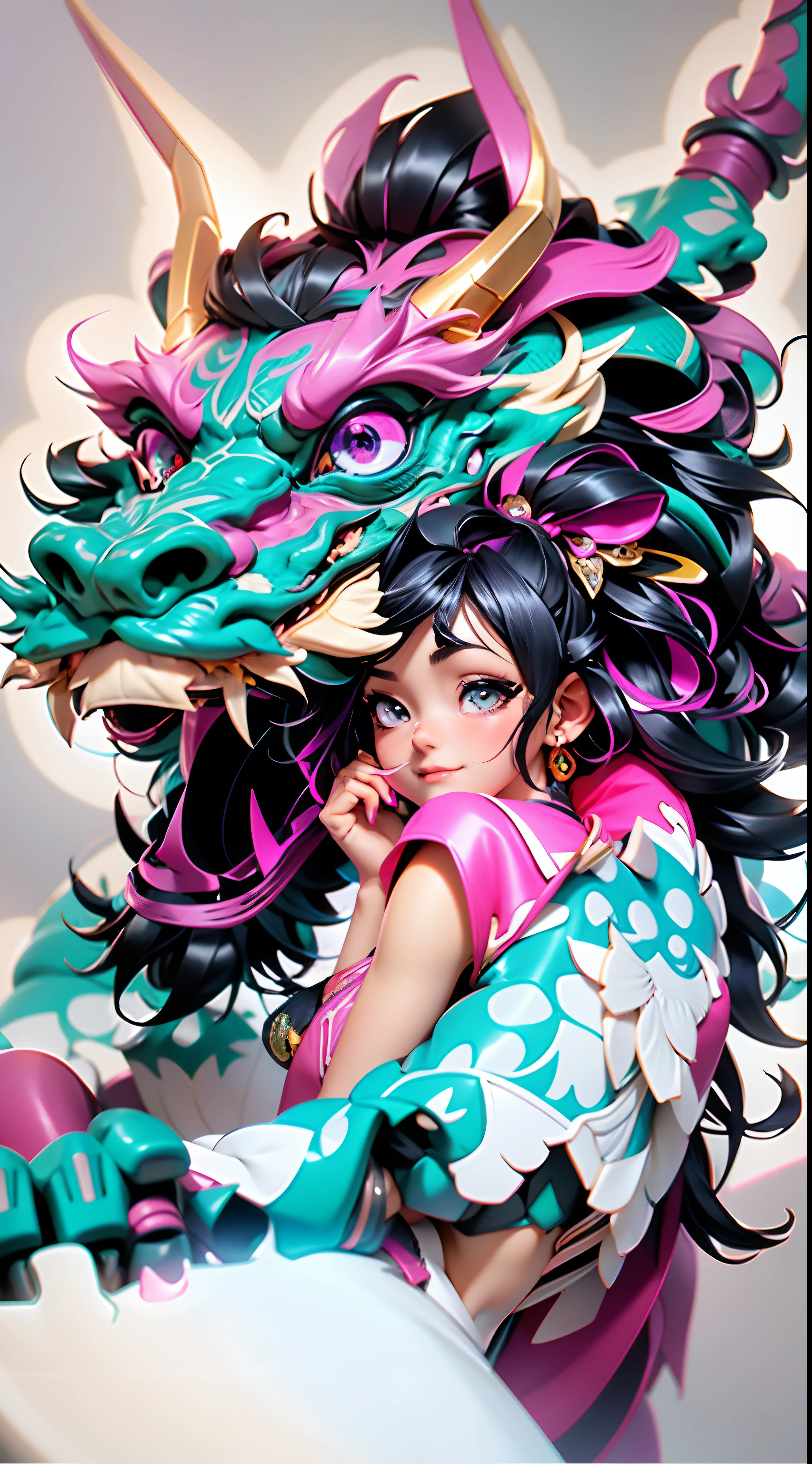 Anime girl with dragon head on her back sitting in the clouds, the dragon girl portrait, dragon girl, Arte Digital Anime detalhada, belas fotos avatar, anime illustration, Digital anime illustration, Art not Guweiz style, anime fantasy illustration, por Yang J, Nice anime art style, Nice anime style, arte detalhada do anime, Arte Digital Anime, illustration Anime style