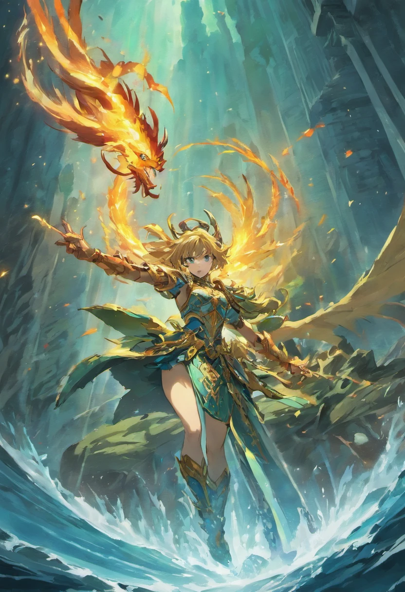 Zodiac Dragon Knight Punching Waterfall