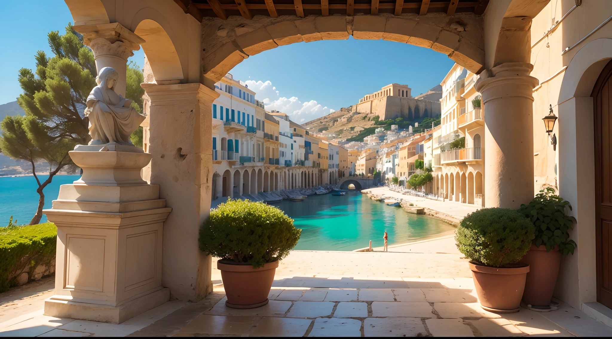 (best quality,4k,8k,highres,masterpiece:1.2),ultra-detailed,(realistic,photorealistic,photo-realistic:1.37),Athens city,beautiful detailed architecture,impressive ancient ruins,the magnificent Parthenon,stunning sunsets over the Acropolis,narrow picturesque streets,bustling city life,vibrant colors,centuries-old monuments,5-star hotels overlooking the city,traditional Greek taverns,olive groves and citrus trees,crystal clear blue skies,vivid street art,ancient marble sculptures,authentic Greek coffee shops,historical landmarks dating back to Greek mythology,Statue of Athena,the ancient agora,breathtaking panoramic views of the Aegean Sea,seaside promenade lined with palm trees,ancient Greek philosophers,quaint gardens and parks,traditional Greek music and dance,local festivals and celebrations,delicious Mediterranean cuisine,Mediterranean sea breeze,floating gardens,quaint islands nearby,boat rides along the coast,traditional Greek pottery and ceramics,authentic Greek souvenirs,friendly locals,rich cultural heritage,beautifully preserved neoclassical buildings,peaceful neighborhoods.