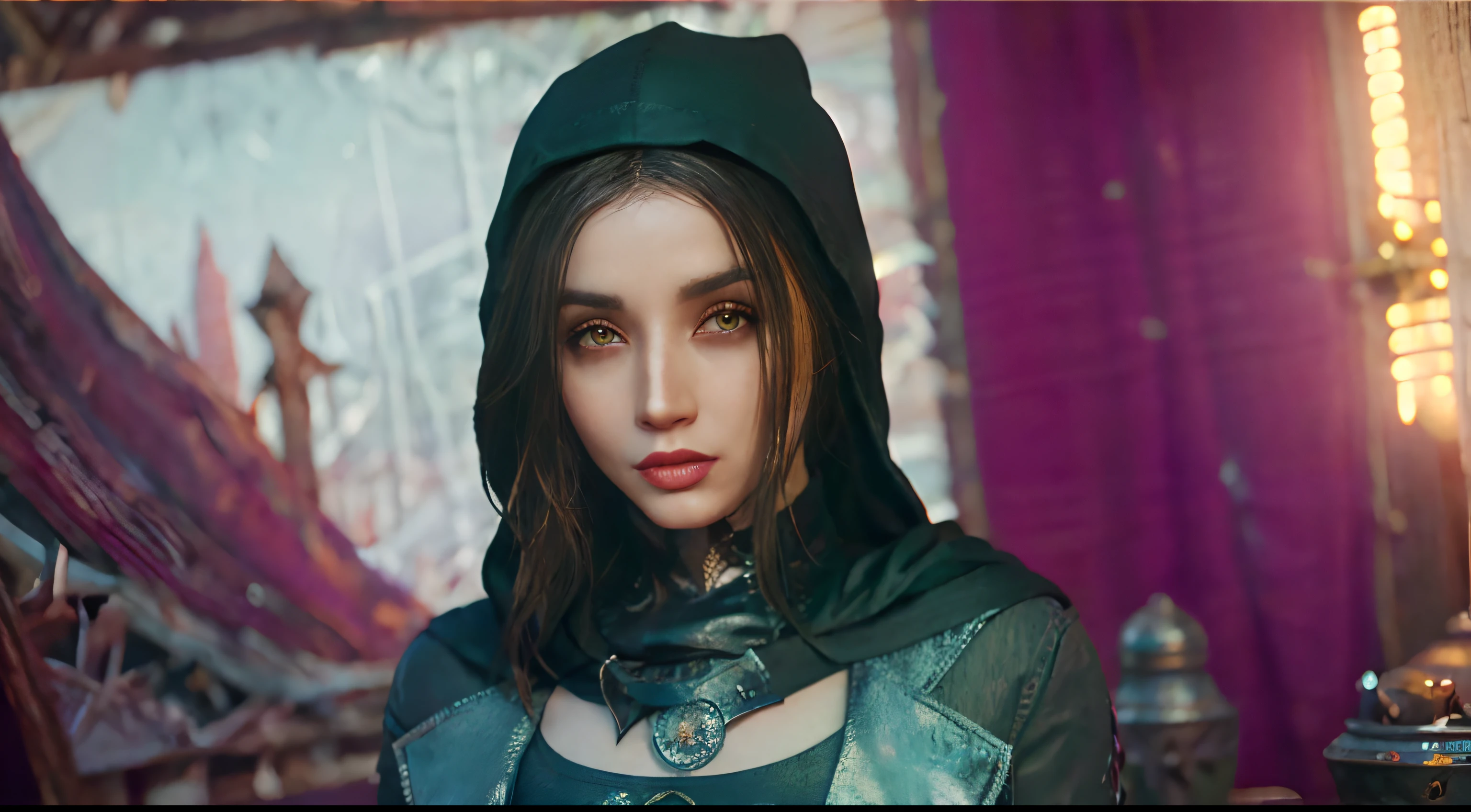 Serana Reimaginada, ana de armas, master part, melhor qualidade, tem 1 girl sozinha, Hood, olhos vermelhos, Presas de vampiro, cabelos pretos, Olhando para o Viewer, Luvas, Gargantilha, capuz para cima, cabelos longos, parte superior do corpo, luvas sem dedos, boca aberta, suit jacket, dente, Realistic, couro, jewelries, jaqueta com capuz, seios medios, posando para uma foto cintura para cima, Pose sexy, ultra realistic, high resolution, cores vibrantes, stunning digital illustration, cara bonita. fantasia sombria, epic fantasy art portrait, arte de estilo fantasia escura, retrato de fantasia fosco detalhado, no estilo da arte da fantasia sombria, retrato bonito da arte da fantasia, retrato de fantasia escura, Epic Fantasy Digital Art Style, retrato da arte da fantasia, lindo pintura digital, retrato de fantasia digital, mulher arafed em um traje preto e vermelho segurando uma vela, Artgerm Julie Bell Beeple, Alena Aenami e Artgerm, Alexandra Fomina Artstation, sedutora mulher mesmer, Aly Fell e Artgerm, wlop e artgerm, Artgerm extremamente detalhado, Estilo de Arte Skyrim