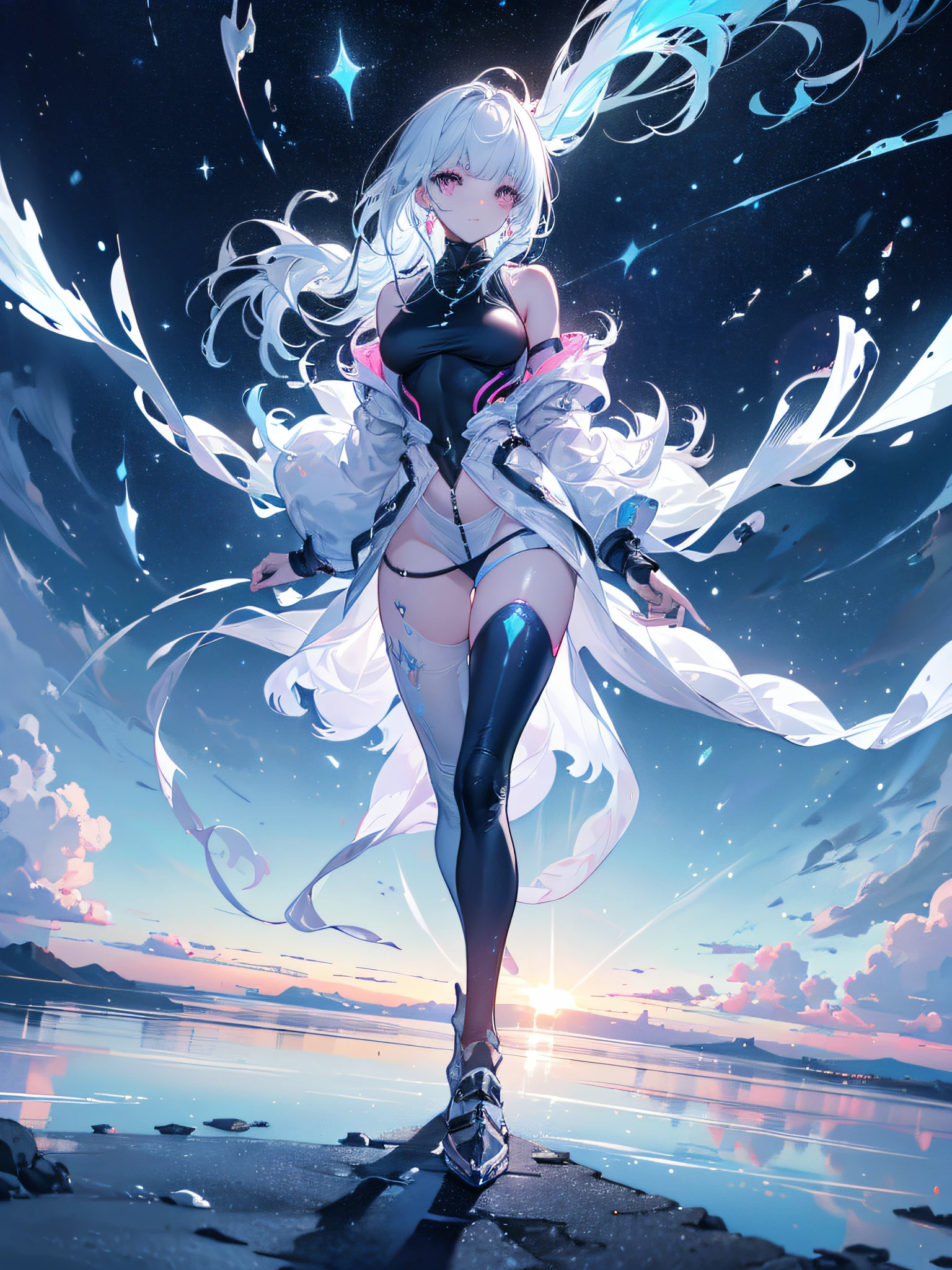 Kula Diamond, Kula Diamond with her hair moving, ice skiffs all over the back ground, snowflakes falling, reddish eyes, sweet smile, e-girl pose, medium breasts, fitness body, full body, (ultra-realistic ), {extremely detailed 8k CG unit wallpaper}, expansive landscape photography, (a low view focusing on the character and setting), (wide open field view), (low angle shot), ( high light: 1.5), (low light: 1.0), (warm light source: 1.2), complex details, (iridescent colors: 1.4), (bright lighting), (atmospheric lighting), Dreamy, badass, The King Of Fithers 2001