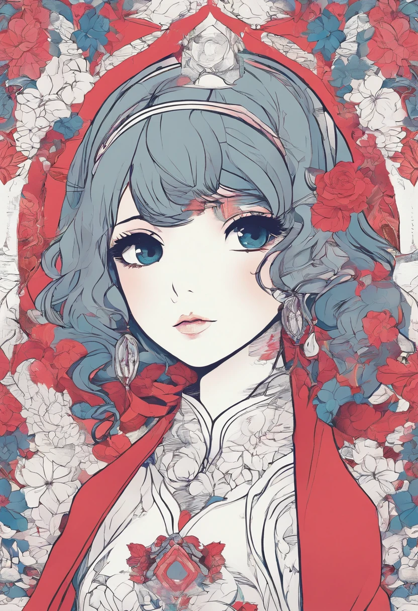 Um retrato estilo anime vetor da branca de neve