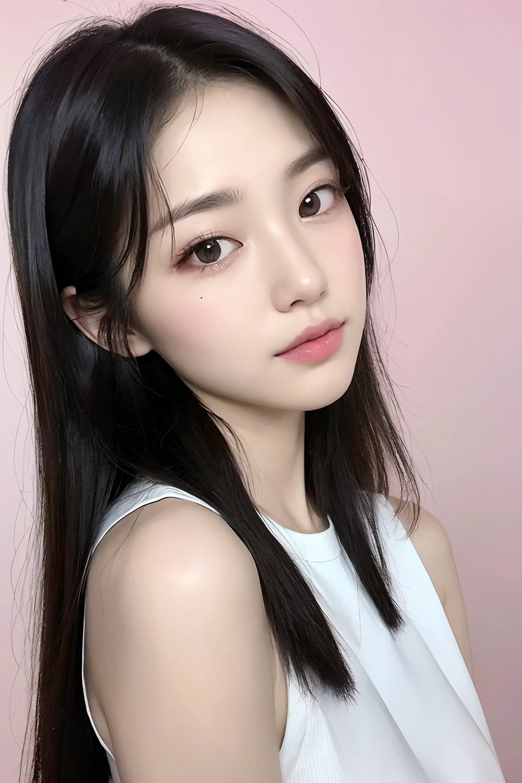 ((Best quality, 8k, Masterpiece :1.3)), 1 adorable boy with full body, youthful, delightful cute face, black hair, boyish outfit, aesthetic selfie, ultra-detailed face, extremely perfection, detailed eyes, double eyelid, big doe-eyed, black eyes, straight nose, long eyelashes, detailed eyelashes, v-shape face, random pose, aesthetic pose, (random aesthetic background)