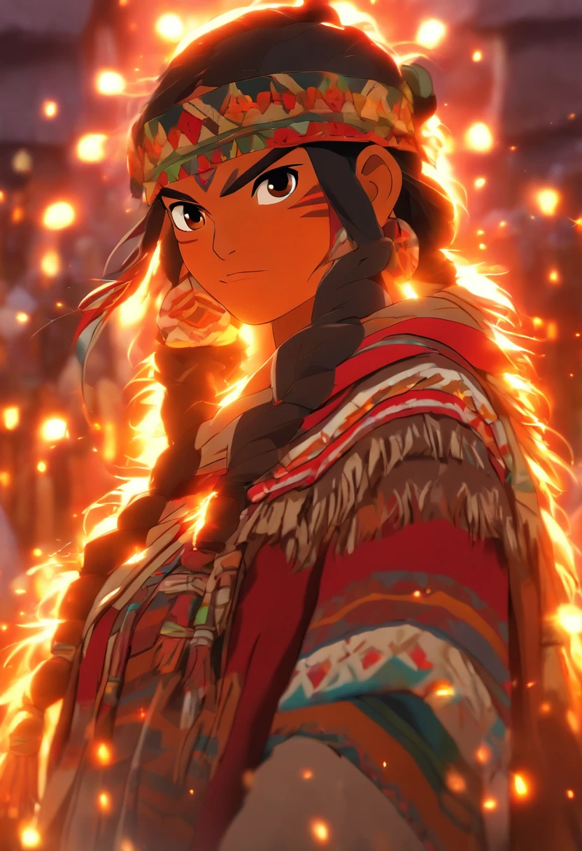 (((Peruvian Mama Ocllo))) best quality, ultra-high resolution, 4K detailed CG, masterpiece,Mama Ocllo, Peruvian man, Inca clothing, Inca mythology, Peruvian Andes, Sunlight, Peru, aesthetics, beautiful image , centered on the screen