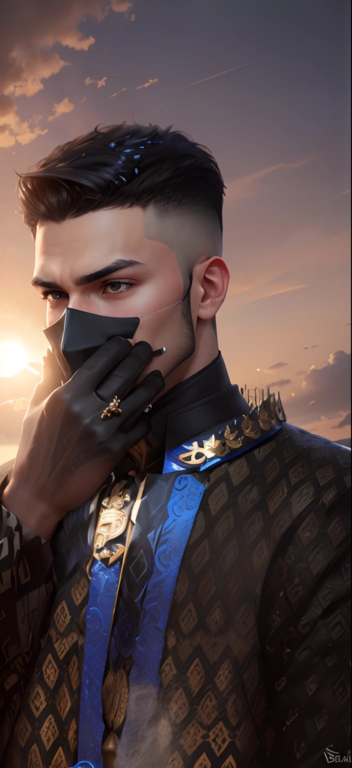 change the palnjabi into black one.Change the breakground for wedding ceremony, hansome boy, realistic face,8k,ultra realistic