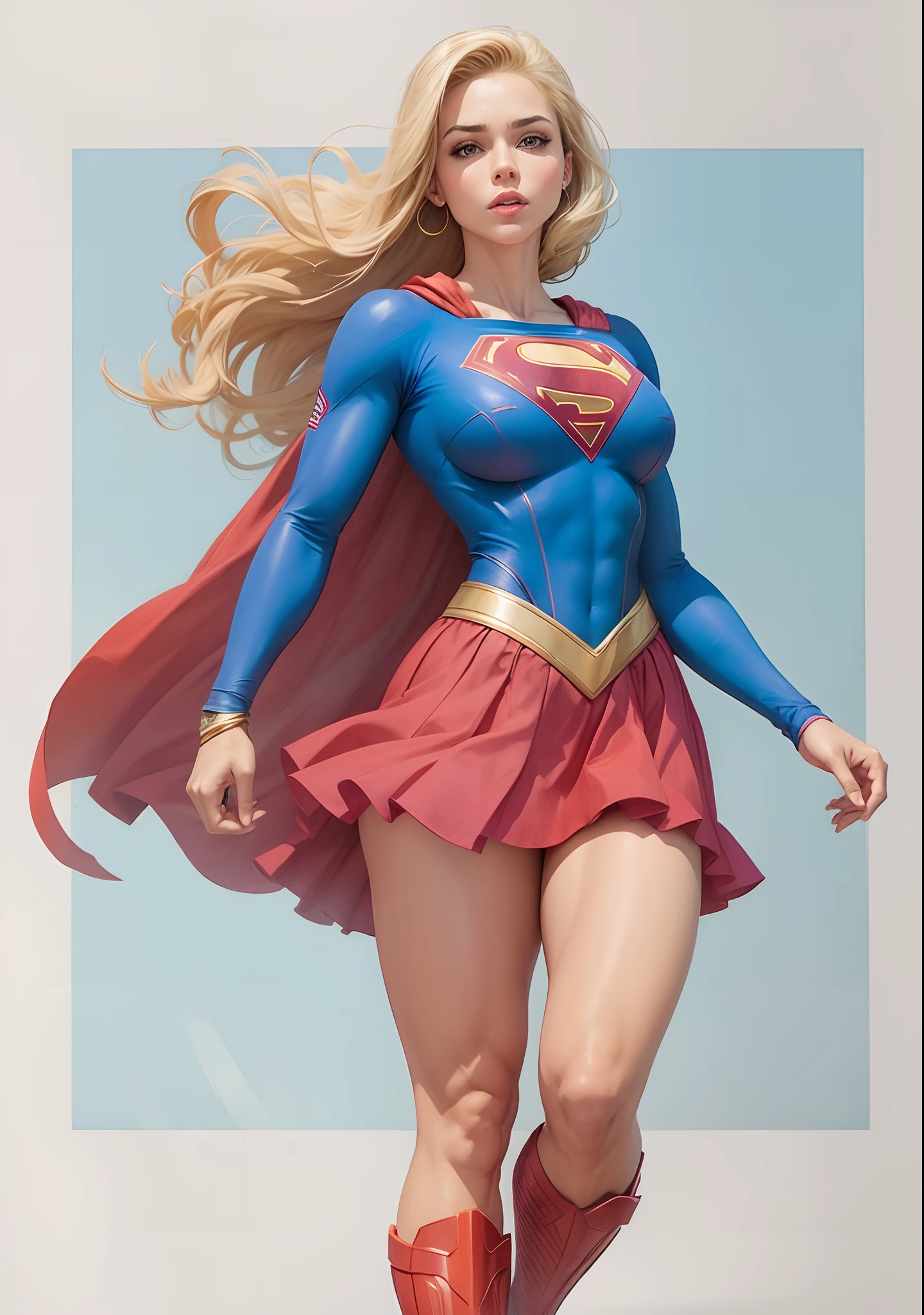 Supergirl, very beautiful, extremely sexy, big-ass, Fitness, legs thick