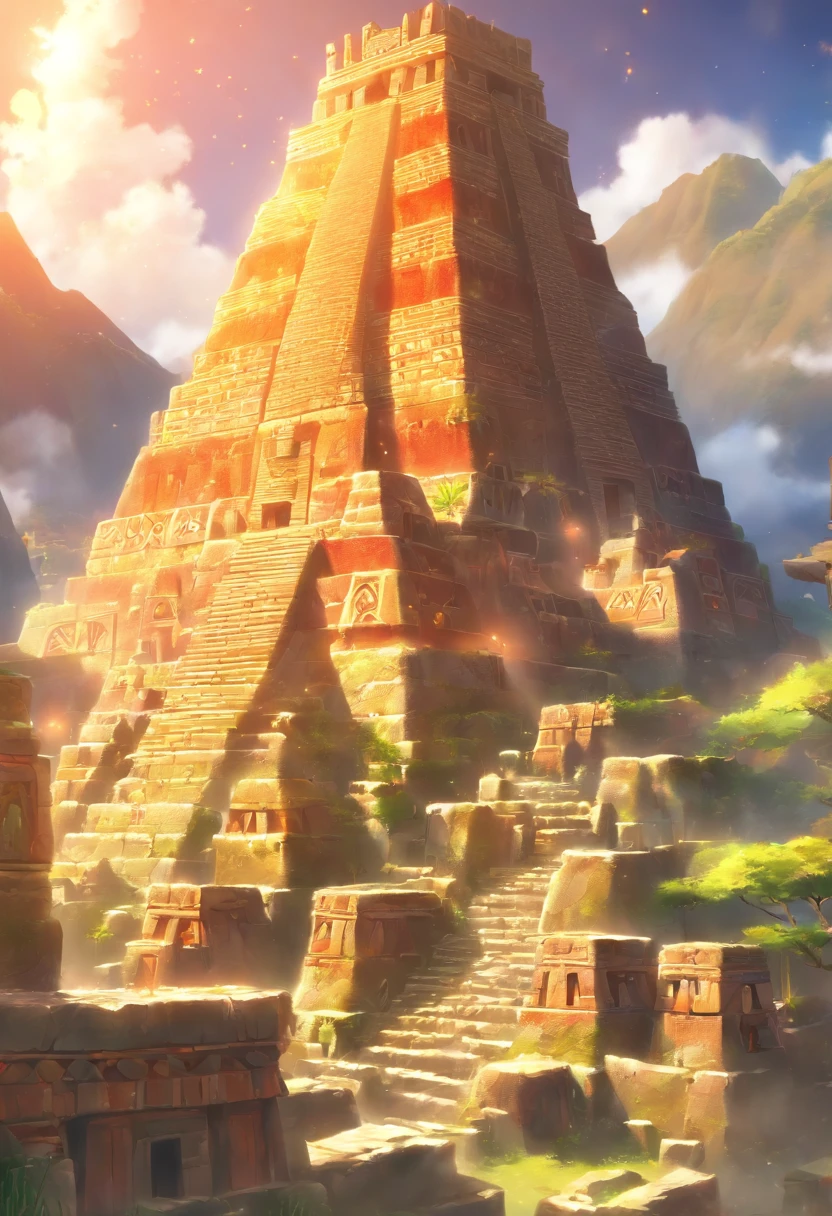(((Inca city))) best quality, ultra-high resolution, 4K detailed CG, masterpiece,Inca city, Inca temple, Inca clothing, Inca mythology, Peruvian Andes, Sunlight, Peru, aesthetics, beautiful image, centered on the screen