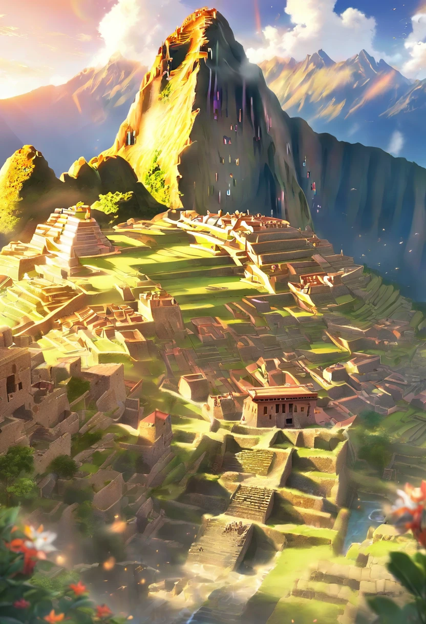 (((Inca city))) best quality, ultra-high resolution, 4K detailed CG, masterpiece,Inca city, , Inca mythology, Peruvian Andes, Peru, aesthetics, beautiful image, screen-centered