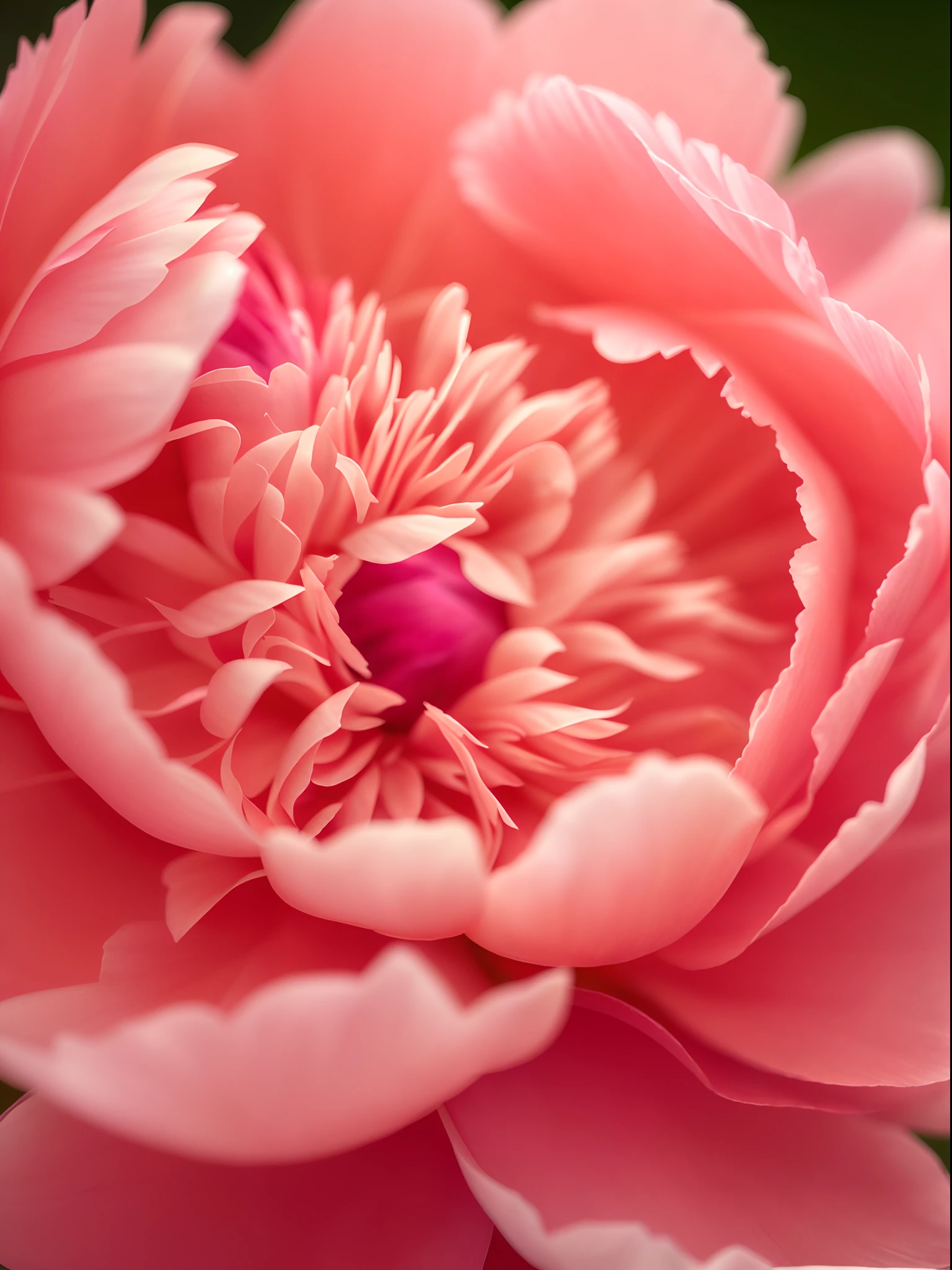 beautiful coral peony close-up, soft, gentle, (extremely detailed, Unity 8k, masterpiece:1.2, highest quality, ultra-detailed), (best lighting, best shadows, extremely delicate and beautiful), additional, realistic photography, PSD, slide film, sharp focus, contrasting lighting, high-resolution 8k, realistic, professional photography, 8k UHD, DSLR camera, soft lighting, high quality