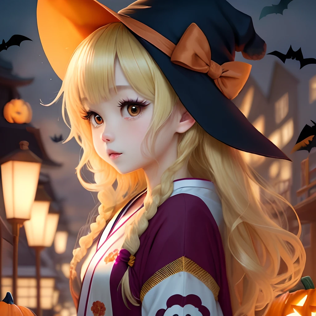 Cute anime kawaii girl blonde hair halloween costume profile picture cute face so cute japanese art colorful