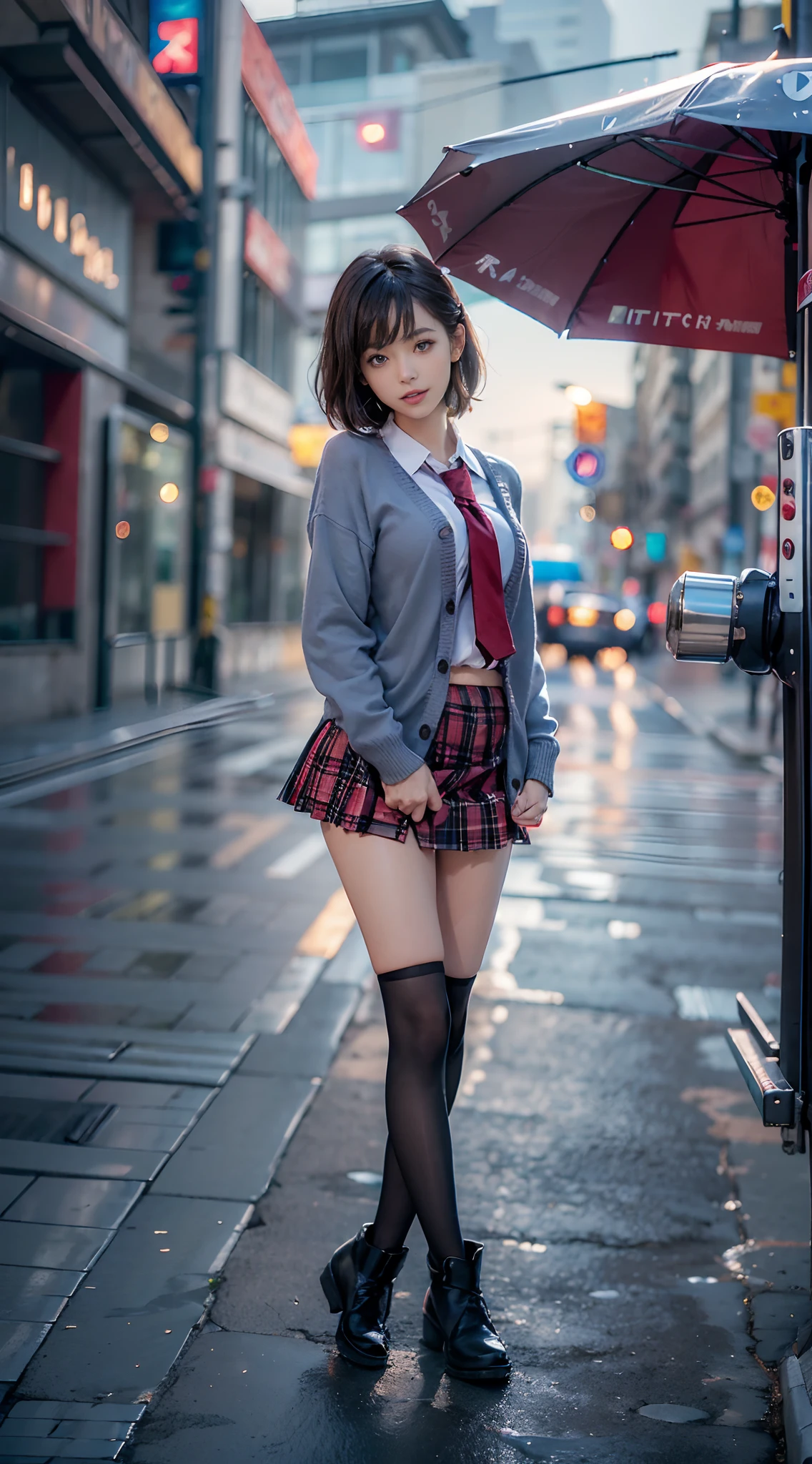 High-definition images, atmospheric perspective, 8K, Super detailed, Accurate, highest quality, (Mr.々Configuration), woman, (Winter clothes, Jacket, skirt), (shy), look away, (droopy eyes), spread her legs, squat, smile, Sweat, (dark downtime, sunset), boots, Downtown Area), Super detaileded panties, (((her long-skirt lining between her legs))), long hair, Realistic Eye Size,