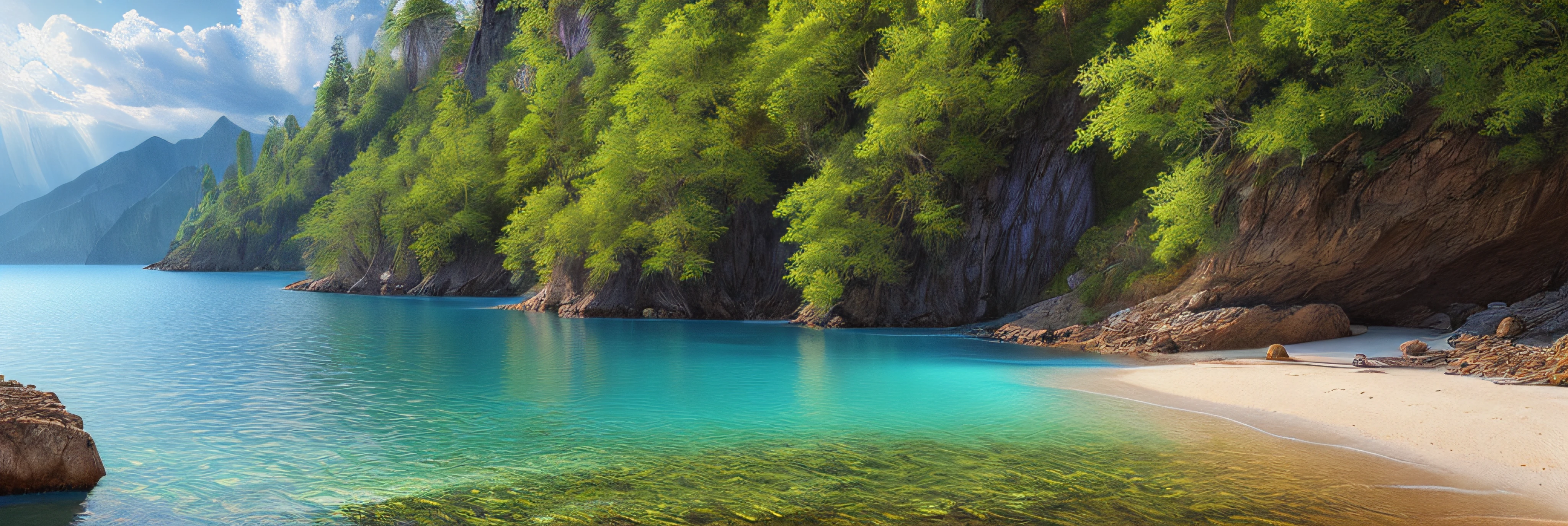 landscape, water, (extremely detailed CG unity 8k wallpaper), most beautiful artwork in the world, professional majestic oil painting, intricate, High Detail, Sharp focus, dramatic, photorealistic painting art