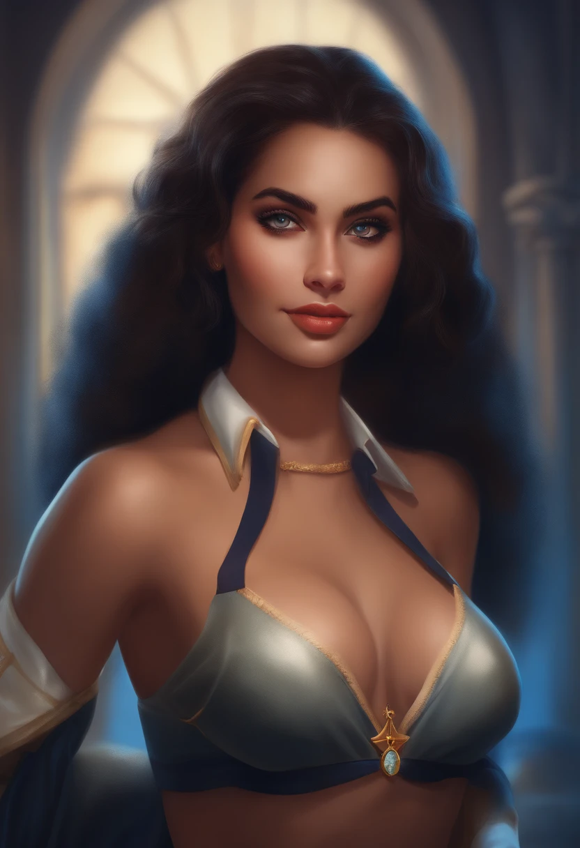 1girl, pele azul,  lobo, medium breasts, Uniforme escolar, retrato, fundo simples, (peludo:1.5)