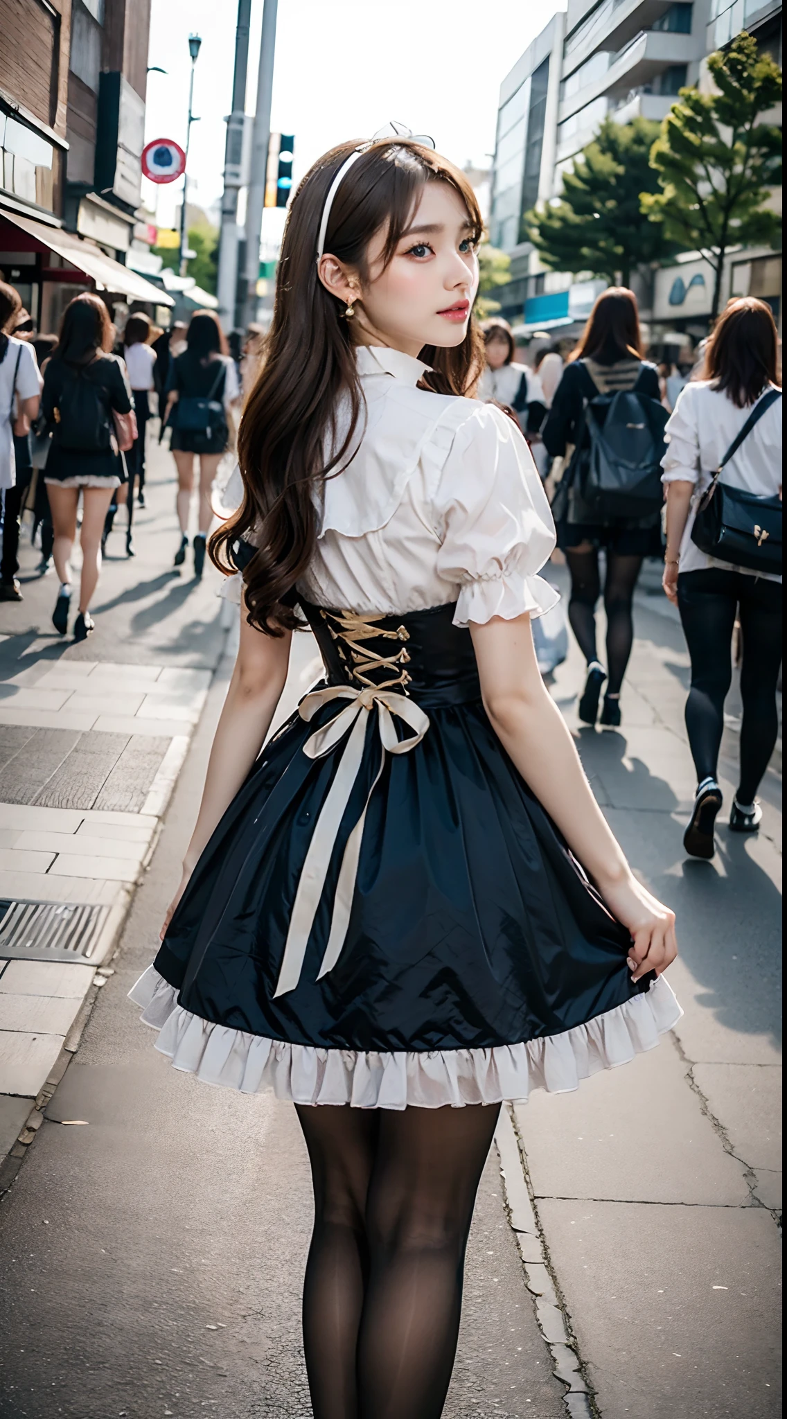 (32K,very high res, high detailing, highly accurate, masutepiece、girl1,Lori:1.5),Raw photo & realistic atmosphere,beautiful dark blue eyes,Detailed mouth,Glossy lips,Detailed eyebrows,Eyes drawn in detail with soft white skin that shines with every detail、Very beautiful eyes with azure eyes,Detailed lips、Very beautiful face,Very well-formed face、Lifelike face,shiny beautiful lips,Beautiful eyebrows,Infinite reality,Best design,(Insanely cute Japan -yeld Loa fashion beautiful girl,Beautiful thighs,Ideal legs,Beautifully shaped breasts,Very cute beautiful girl,Little Gi),Best Natural Makeup,Japanese ido,Korean Idols,Young sensual idol,Moist eyes,Beautiful eyes that sparkle,Beautiful butt,beauty legs,,camel's foot,:1.2),超A high resolution、The face of a masterpiece with high detail,Natural and realistic face,Back lighting,Pure eyes are too cute,Reality Live Action,(Earrings that look good in Lolita fashion,hair adornments,Katyusha:1.5),Glossy nail art,Blonde medium permed hair:1.4),(Lolita fashion with very beautiful embroidery in high definition,High Detail High Definition Beautiful Lace Lolita Fashion,White tights and micro mini skirt,Black forehead toe pumps,Lolita shoes,Colossal tits,Show full-body fashion,Beautiful girl squirming with baby face:1.6),On the streets of Harajuku,Gentle smile
