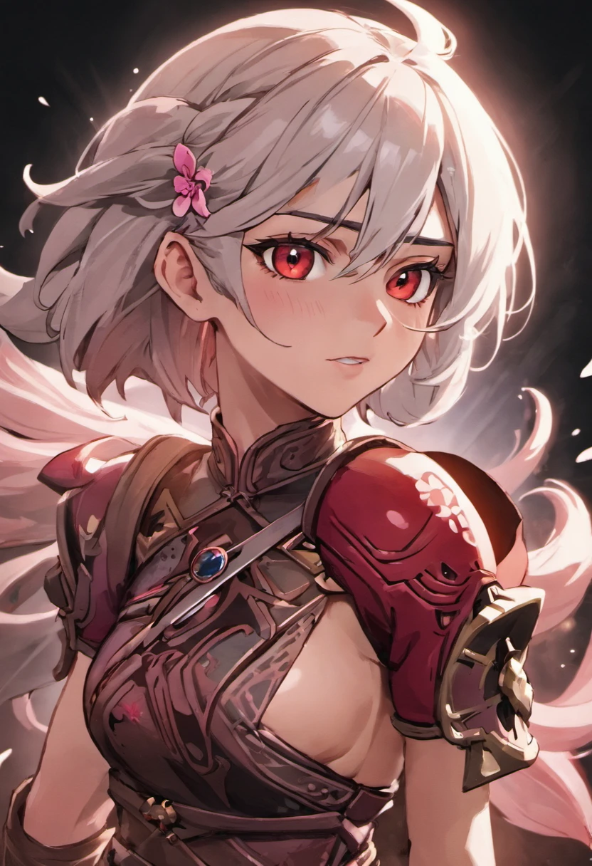 Cirilla Fiona Elen Riannon,Fudo Myo,There is a gentle and beautiful face,Virtual Engine 5,Perfect detail,Octane rendering,Гипер HD,动态照明,art stations,poster for,voluminous lighting,Very detailed faces,4k wallpaper,Long flowing hair,surrounded by cloud,cherry blossom,fog atmosphere,dynamic viewing angle,电影灯光