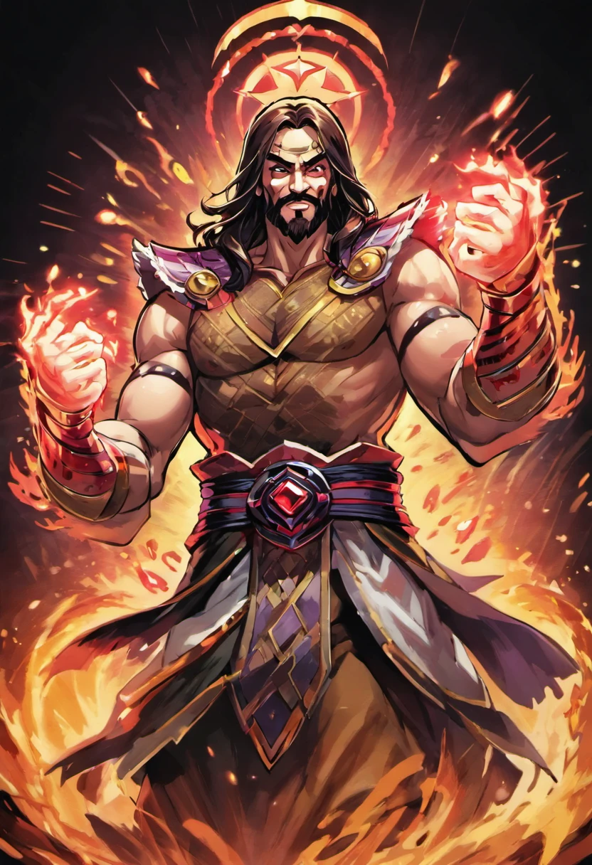 Jesus Cristo com uma coroa de espinhos como um personagem de Mortal Kombat