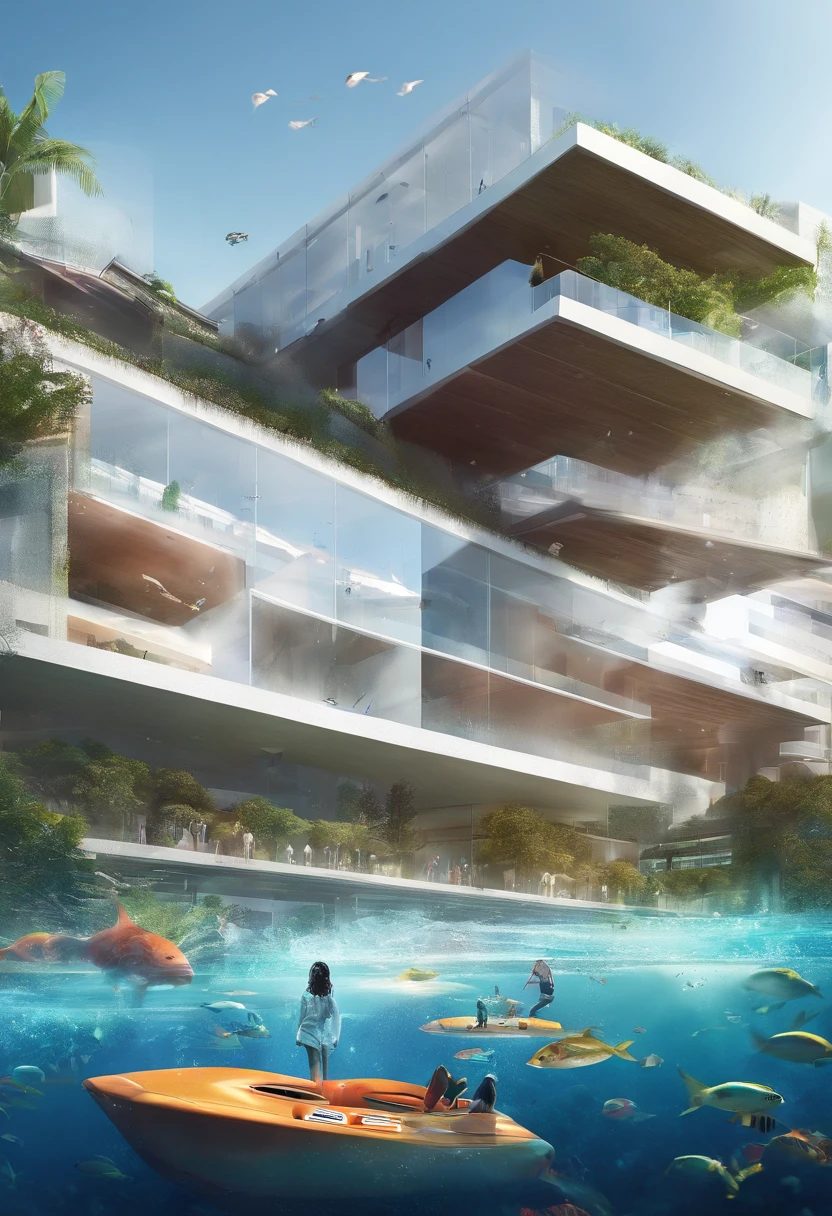 magine an architectural concept for an underwater city located in the depths of the Pacific Ocean. This city should have a population capacity of 10,000 people and include residential areas, commercial zones, recreational spaces, and research facilities. The design should prioritize sustainability, energy efficiency, and a harmonious coexistence with the surrounding marine ecosystem. Consider the challenges of pressure, temperature, and resource management in this unique environment while ensuring the well-being and safety of the city's residents.