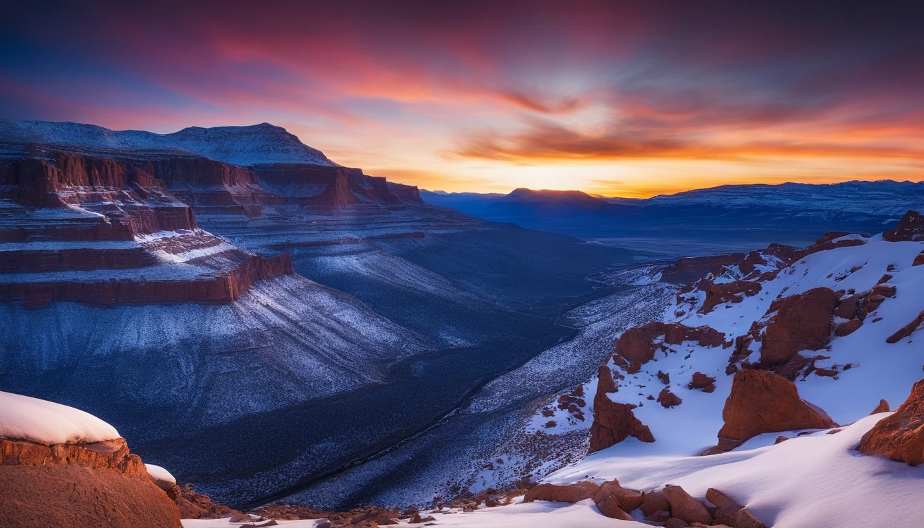 um OVNI pousado em uma montanha nevada
