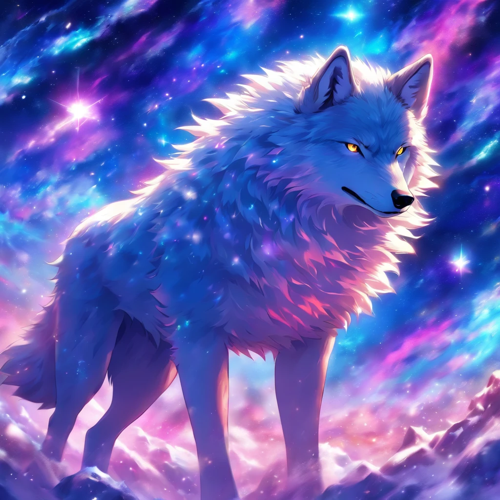 Majestic Galaxy artic wolf