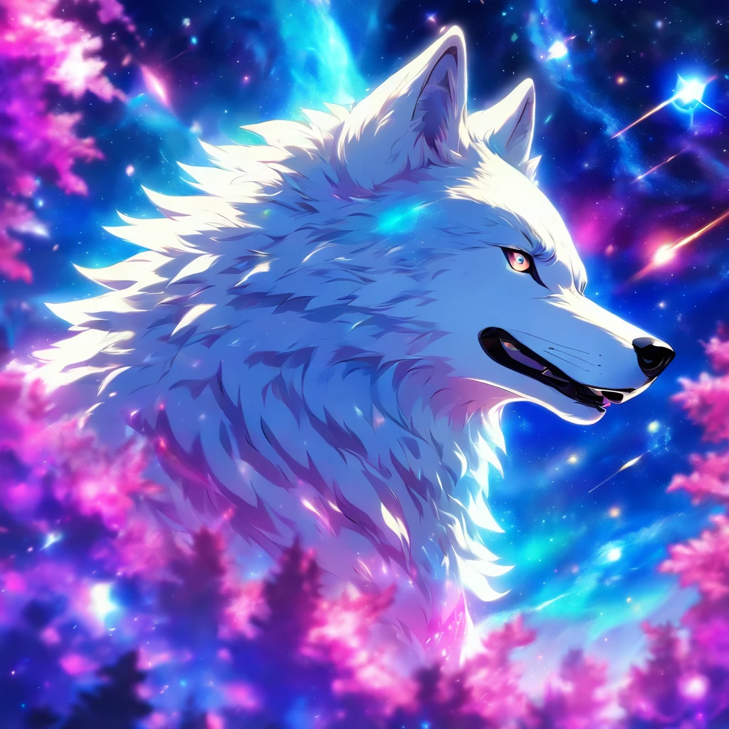 Majestic Galaxy artic wolf