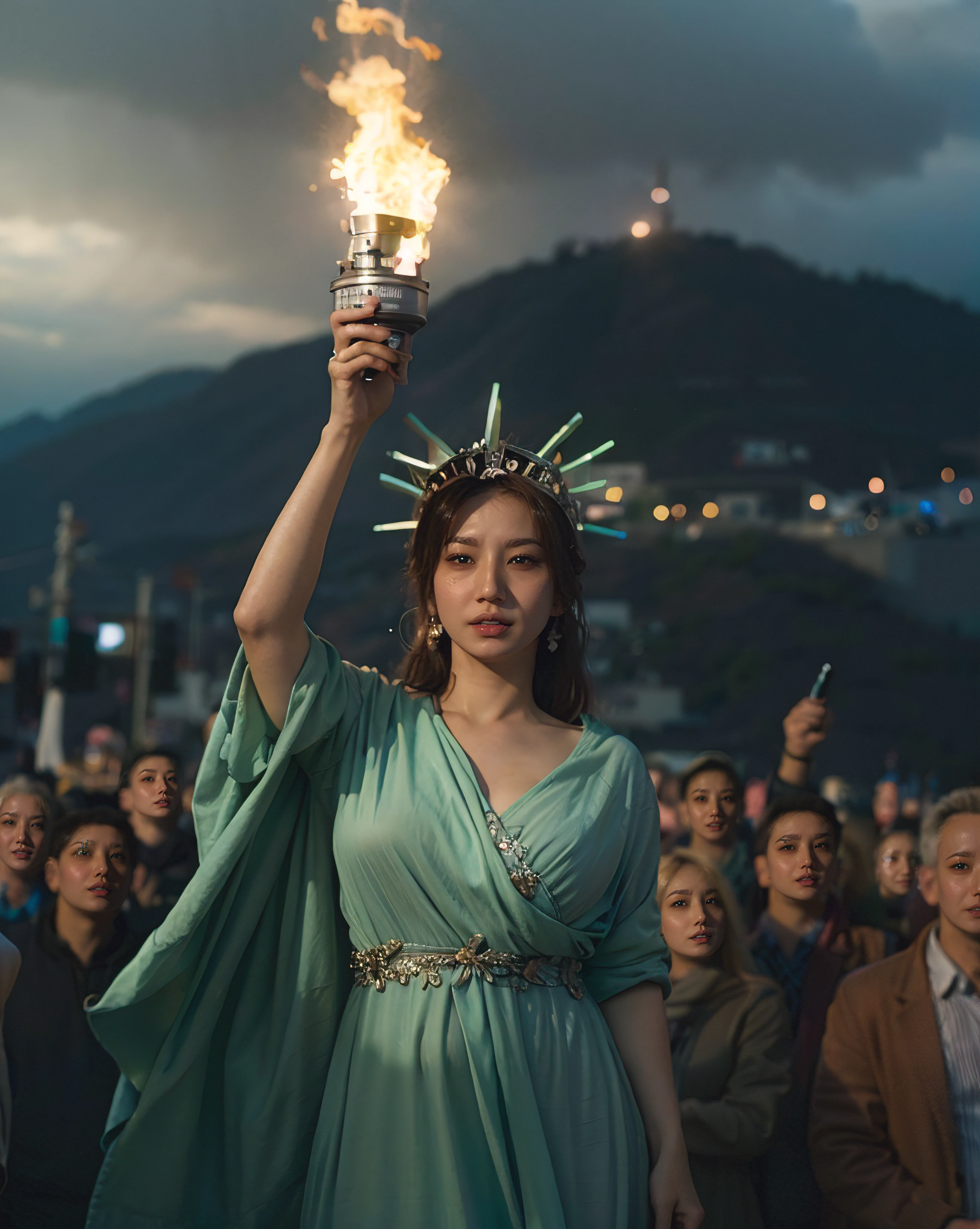 Beautiful asian girl with red lips, Her eyes shone like dreamy stars, glowing eyes, beautiful and detailed eyes, RAW photo,(high detailed skin:1), (realistic, photo-realistic:1.37), ultra high res, professional lighting , 8k uhd, dslr , high quality, film grain, Fujifilm XT3, RAW photo,, RAW photo,(high detailed skin:1), (realistic, photo-realistic:1.37), ultra high res, professional lighting , 8k uhd, dslr , high quality, film grain, Fujifilm XT3, RAW photo,
