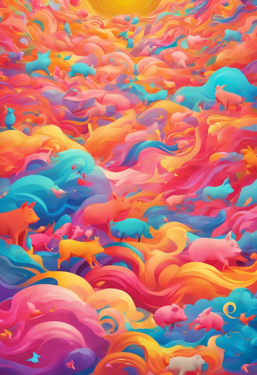 ((of the highest quality, 8K,RAW photo)), (Realistic, Photorealistic: 1.37), (Head focus: 1.1), flying pig, Wings, A pig flew into the sky, Flying pigs、Clouds、Pigs with wings、Pigs with wings、Division composition, Masterpiece, Super, High quality, Award-Awarded, Best quality, A high resolution, 8K。
