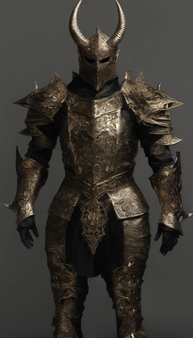 warrior, concept-art, author：Kishiganku, Fantasy art, Zen temple background, clean render, a horned, Wear a suit of armor, Detailed bushido form smoke, helmet of a forgotten deity, character is standing, 8k Realistic, in game render, detailed face background detail, Art station front page, taur, Pseudo-medieval fantasy, A deity wearing koi armor, detailed bronze armor, Bronze armor, golden etched armor, gold obsidian armor, Light gold armor, Gorgeous filigree armor, A demonic warrior, Gorgeous armor full of thorns, Intricate assasin armor, Intricate metal armor, powerful warrior, Dressed in gorgeous gold armor，Decorated with intricate patterns, The helmet has a large crown and two horns, Everything is in the dark, The smoky background hints at the battle scene, Add an ominous aura to his character，The Demon's Giant Demon Wings，submission, Full body shot.