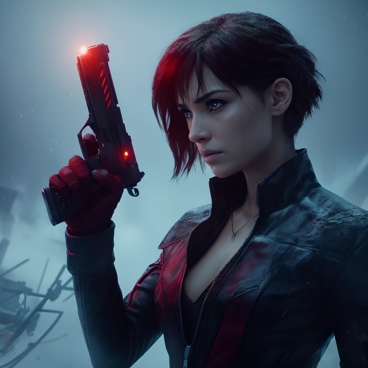 Cyberpunk aesthetics, action movie shot by Kon Satoshi, Very detailed lighting, Dramatic, trending digital art in Artstation 8k HD realistic detailed high definition, detalhado, textura da pele, hiper detalhado, textura de pele realista, melhor qualidade, Ultra alto nada, (fotorrealista: 1.4), alta resolução, detalhado, foto crua, sharp re, por Lee Jeffries Nikon D850 Film Fotografia de Stock 4 Kodak Portra 400 Camera F1.6 Lens Rich Colors Hyper Realistic Texture Dramatic Lighting UnrealEngine trend in ArtStation Cinestill 800