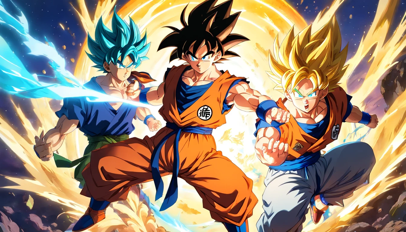 goku e veggeta dragon ball,
