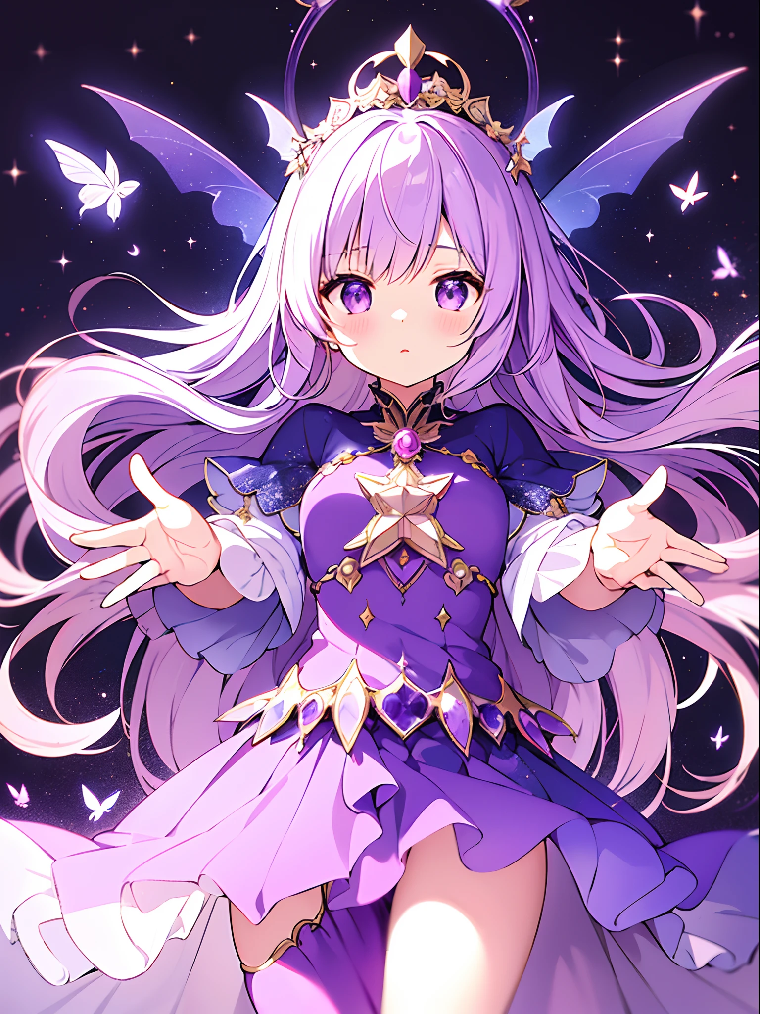 (masterpiece, best quality), 1boy,younge boy,Kid's face,Children's faces,Juvenile faces,Lying on a huge amethyst stone,Curl up,ssmile,adolable,infancy,Young age,Short round face,Flat chin,Pink briefs,musculous, Short purple hair with a very light color,Heterochromatic eyes in gold and purple, 复杂,Black collar, nakeness, Skinny briefs,Pectoralis abdominal muscles,cleanness,vivd colour,(depth of fields:1.2),(abs),The upper part of the body,looking at viewert,Lying on a huge amethyst stone,The body curls up,Asian people,chineseidol,upperbody closeup,the night,No light source