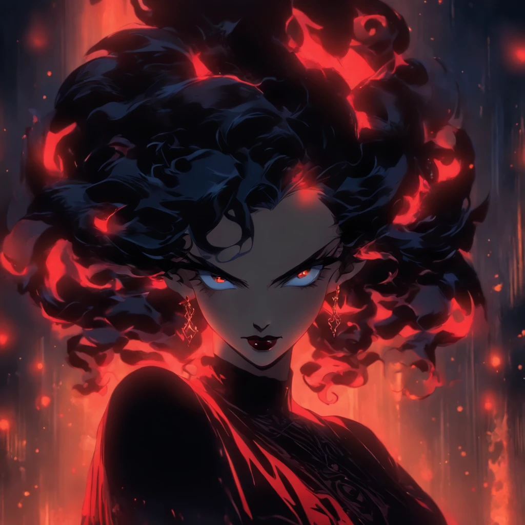 (best quality,highres,ultra-detailed),elegant regal succubus,black lipstick, long black hair, red eyes, seductive expression, evil demeanor, sultry gaze, luxurious black gown, elaborate headpiece, dark and mysterious background, atmospheric lighting, ethereal aura, intricate lace details, alluring charm, dark seduction, captivating beauty, hypnotic presence, divine sensuality, enchanting temptress, seductive power, mesmerizing allure, forbidden desires, bewitching enchantment, seductive aura, tempting spell, mythical creature, otherworldly beauty, seductive darkness, mesmerizing gaze, supernatural elegance, sensual mystique, intoxicating presence, irresistible grace, magnetic attraction.