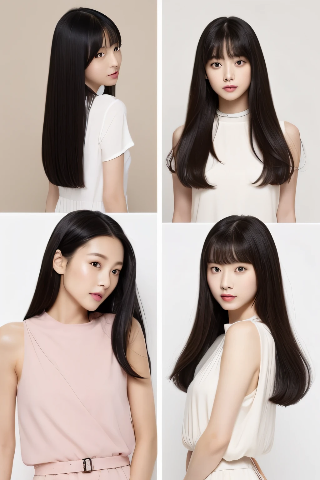 hairstyle on: have long black hair。Straight、It looks slightly bluish when exposed to sunlight。The eye: Big clear double eyes。eye color is deep brown,、Looks like glowing。The skin: with smooth ivory-colored skin。The skin has a slight pink color.、Healthy and beautiful。Height and body type: In the middle back、have a slim figure。Height is about 165 cm、Sophisticated proportions are attractive。garments: Prefer modern style。