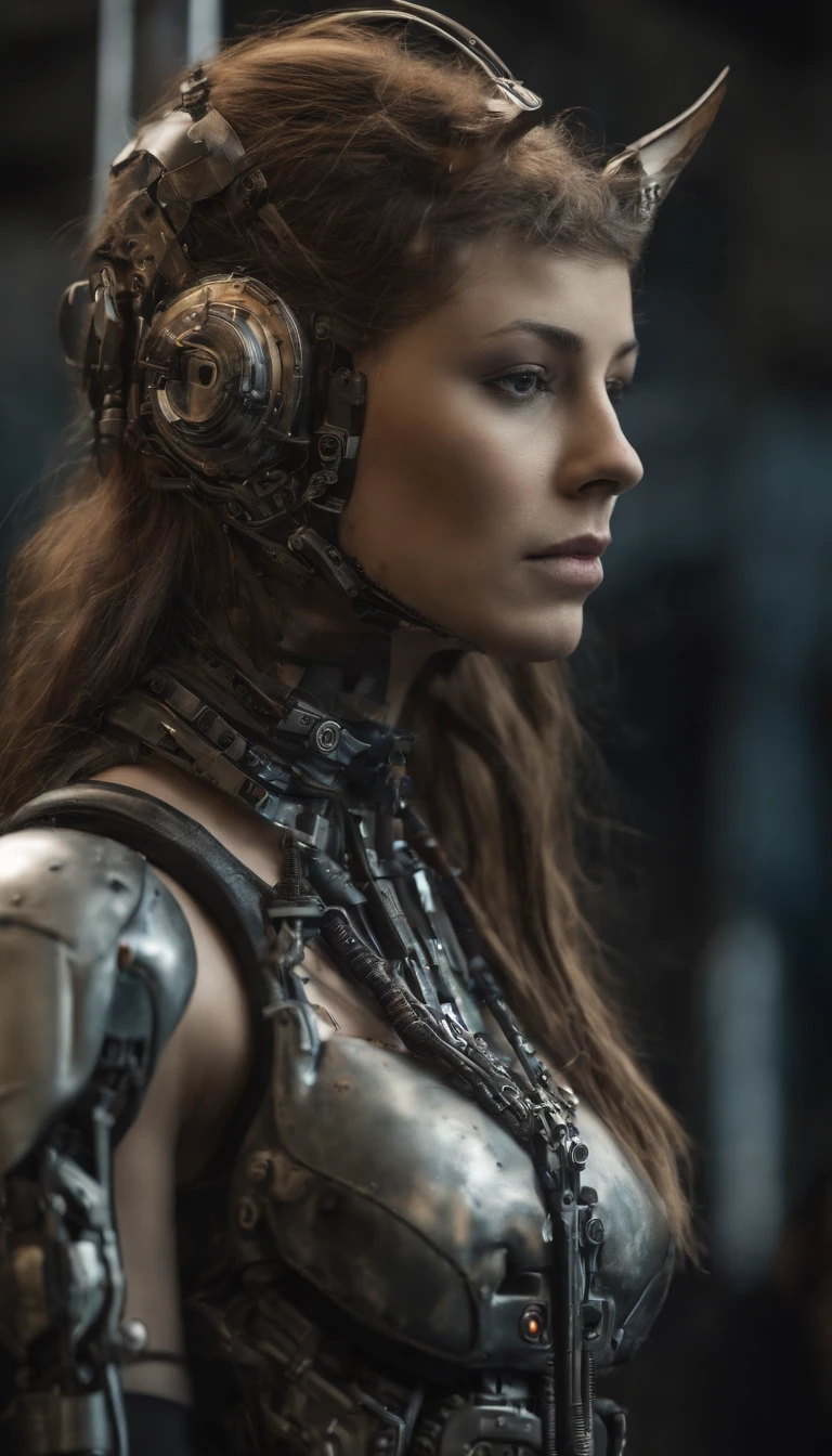 [cat : Girl : 7], chest, Porcelain face, Cyborg, cyborg robot parts, 150 mm, Beautiful studio soft light, rim-light, vibrant detail, Cyberpunk, Hyperrealistic, anatomically, face muscles, Cable Electrical Wire, micro Chip, h. r. Giger style, Extremely detailed  (Realistic, photo-realistic:1.37),Amazing, finedetail