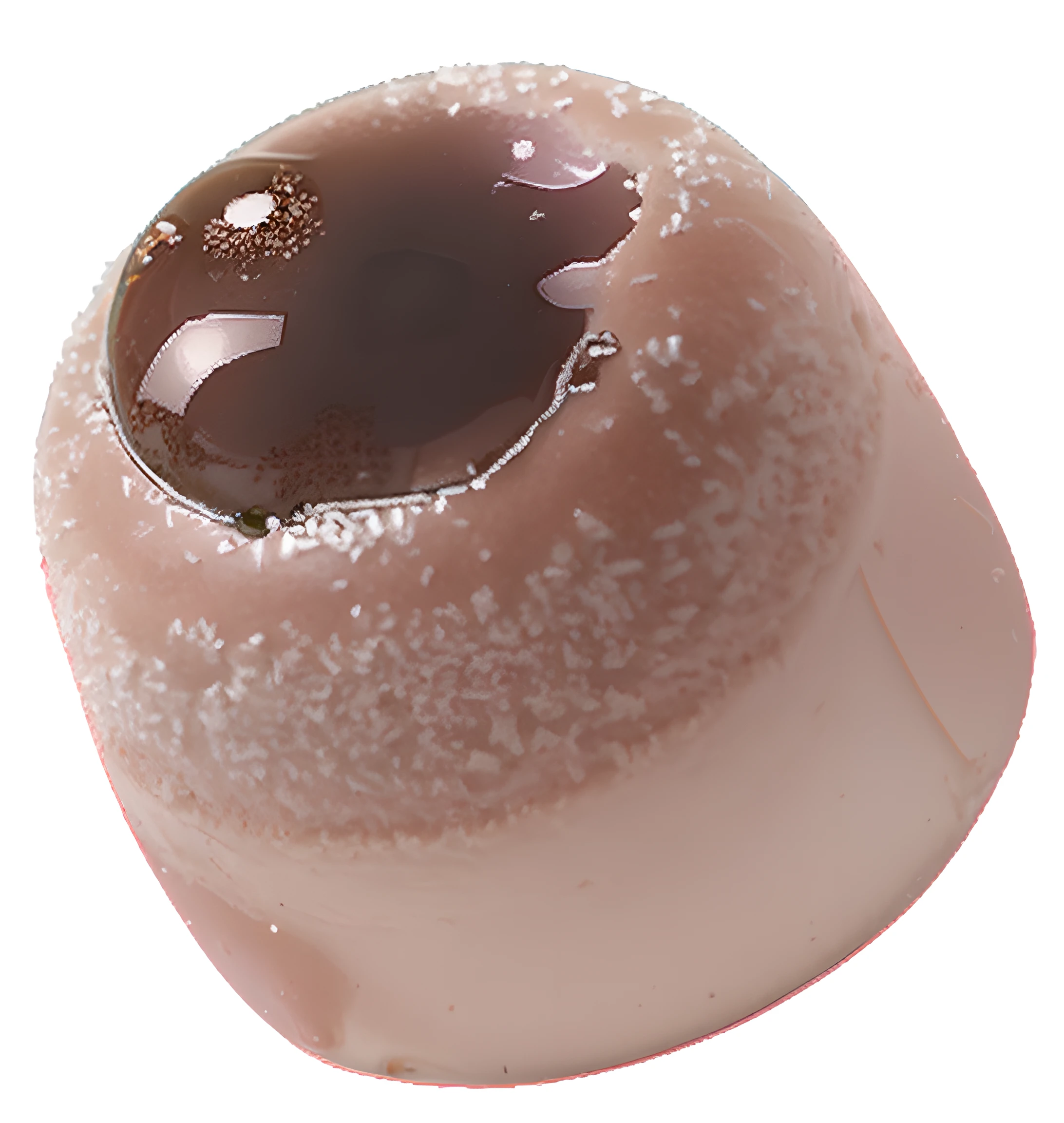 There is a chocolate-covered doughnut,Take a bite, False eyeballs, eyeball, only eyeball, Eyes - horizontal medium - angle shooting, Small human eyes, viewed from bird's-eye, 8 K - H 7 6 8, giant eyeball, round pupils, Empty eye sockets, Protruding eyeballs, 8 K - H 7 0 4