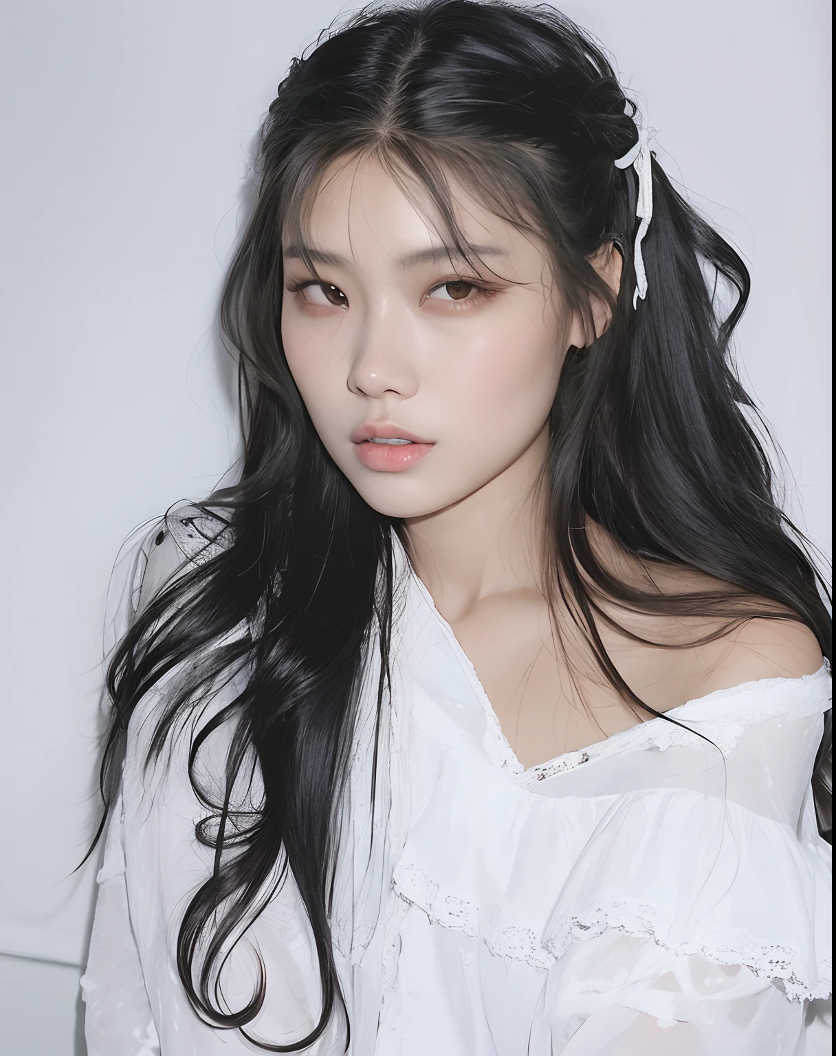 Mulher com cabelos longos e camisa branca posando para uma foto, 18 anos, 1 6 anos, 19-year-old girl, 2 Modelo feminina de 4 anos, com cabelos longos, Asian girl, Lalisa Manobal, Beautiful Asian girl, Asian girl with long hair, Anna Nikonova aka Newmilky, 21 anos