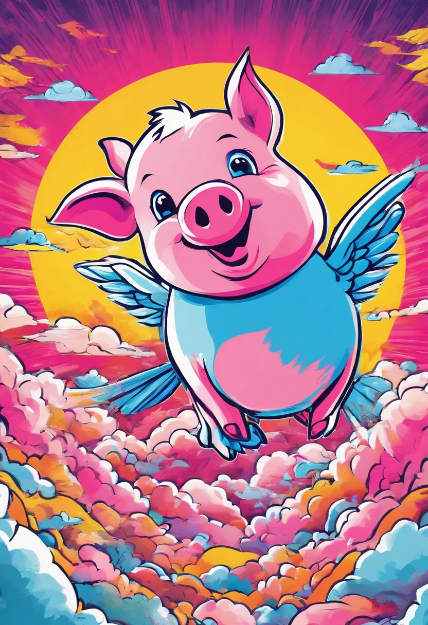 ((of the highest quality, 8K,RAW photo)), (Realistic, Photorealistic: 1.37), (Head focus: 1.1), flying pig, Wings, A pig flew into the sky,Flying pigs,Flying pigs、Clouds、Pigs with wings、Pigs with wings、Master composition, Masterpiece, Super, High quality, Award-Awarded, Best quality, A high resolution, 8K。