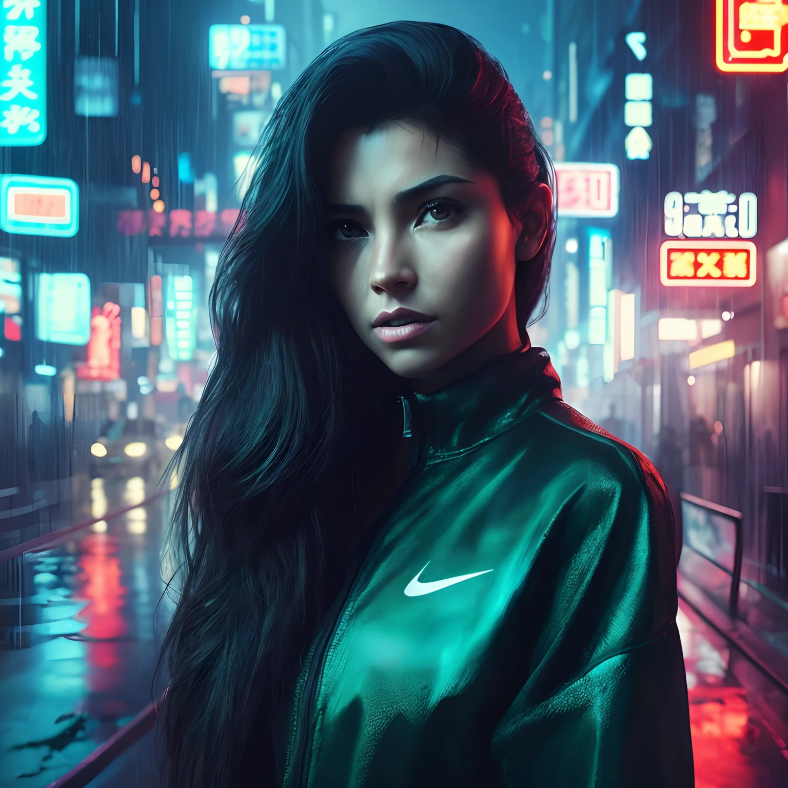 sveta bilyalova, (eyeliner), (matte lipstick), vestido longo branco, ((futuristic cyberpunk city)), ((rosto insanamente detalhado)), (((fotografia 4k))), (((night))), (color lights)