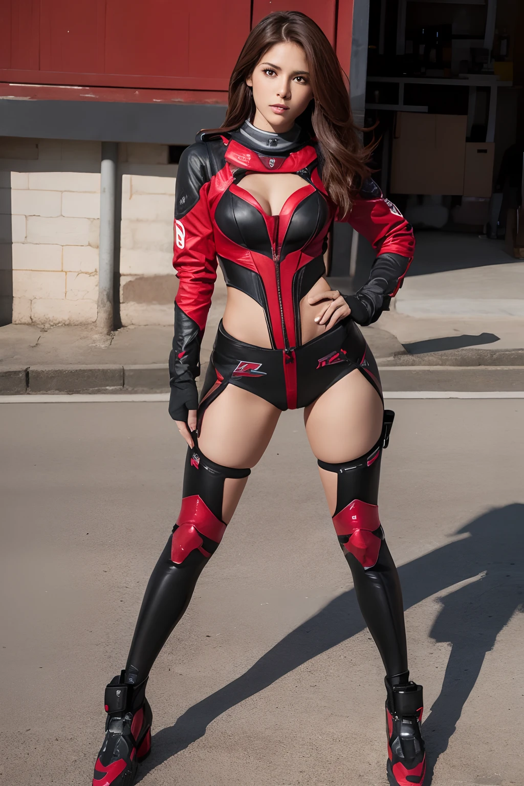 1mujer, mechas rojas,
Cola de zorra, sex bodye, en 4 recogiendo, corse, big legs