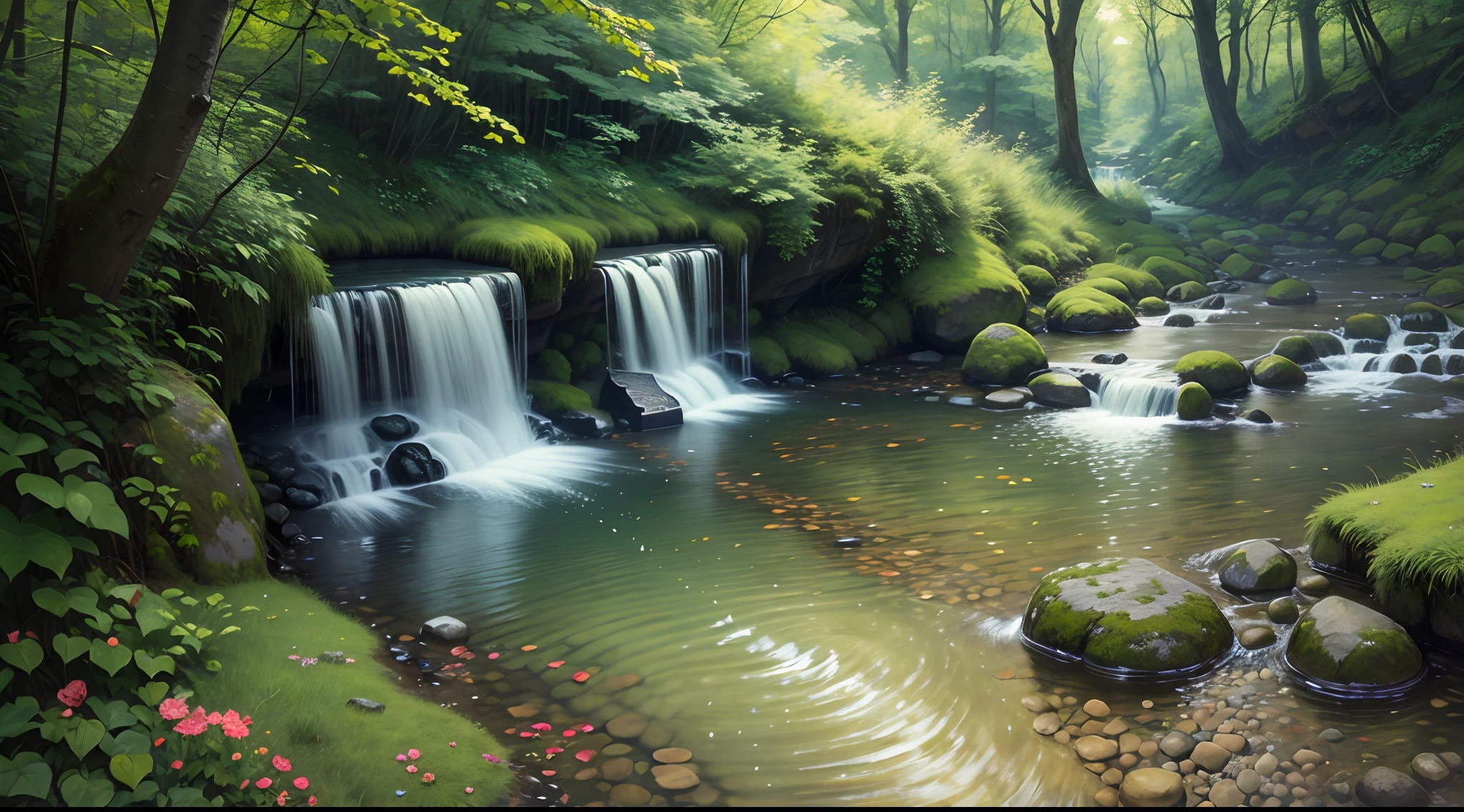 Small bridges and flowing water