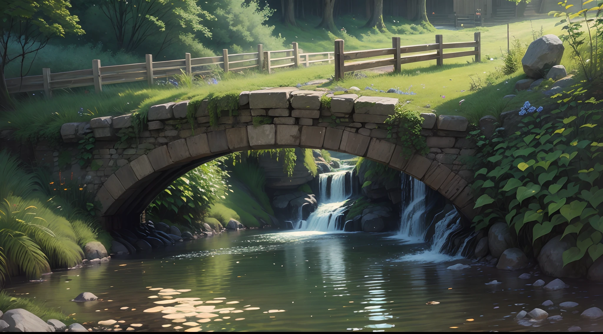 Small bridges and flowing water