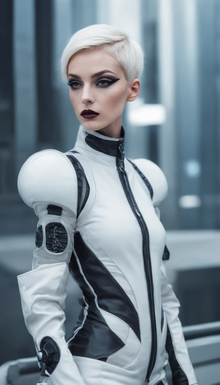 In a futuristic metropolis, Cybor Woman